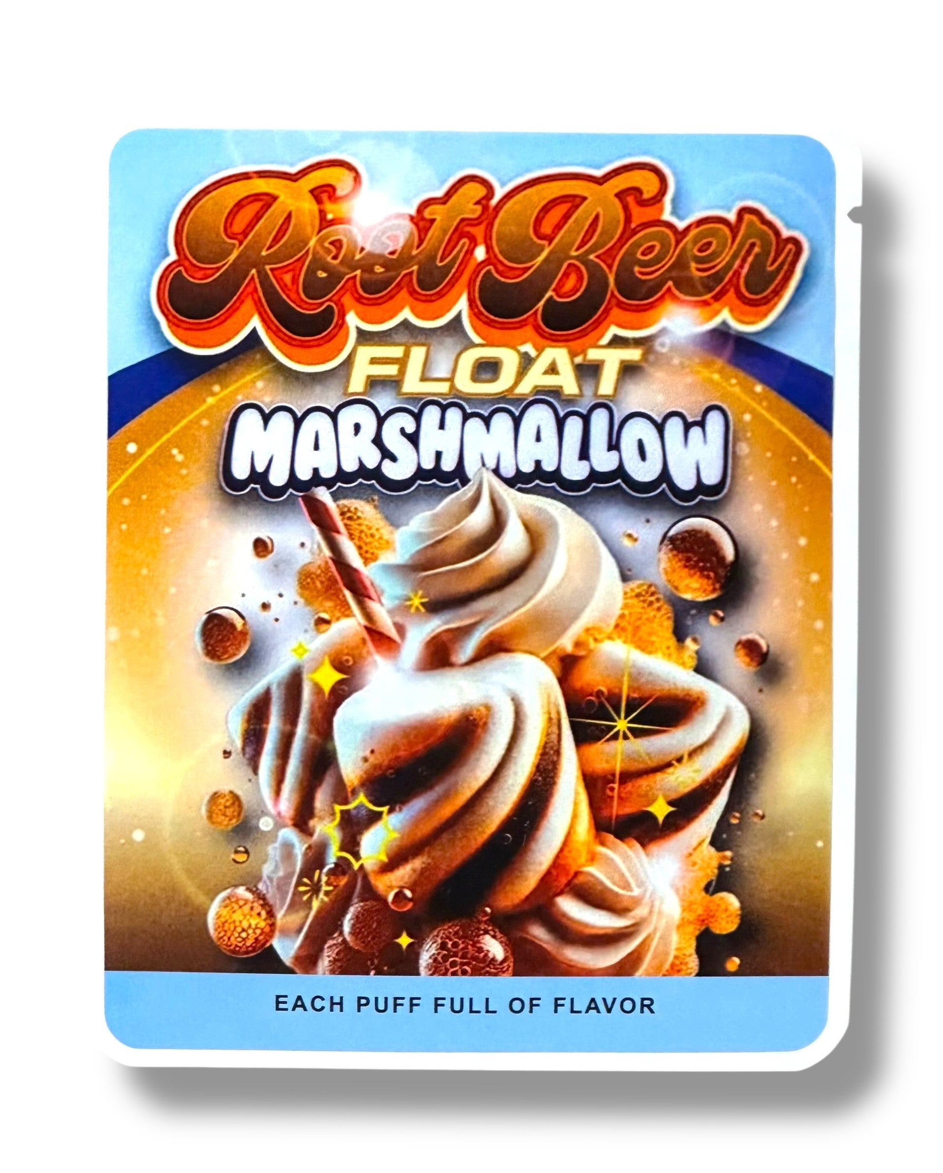 Sprinklez Root Beers Float Marshmallow 3.5G Mylar Bags -With stickers and label