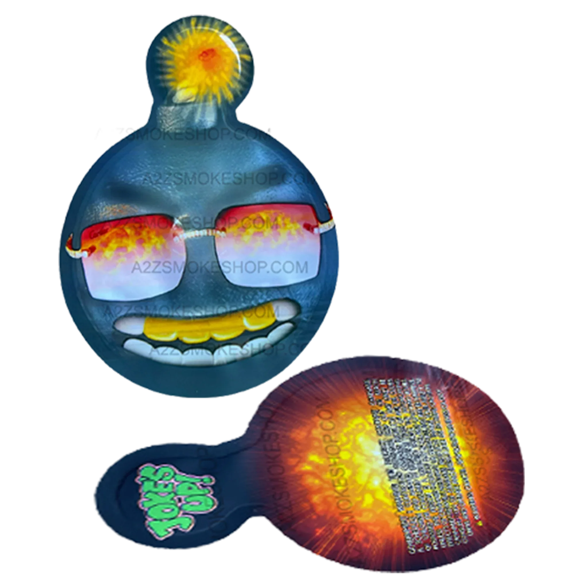 Jokes Up Bombotta Cut Out Mylar Bags 3.5g Bomb Die cut Holographic - Black Unicorn Hub