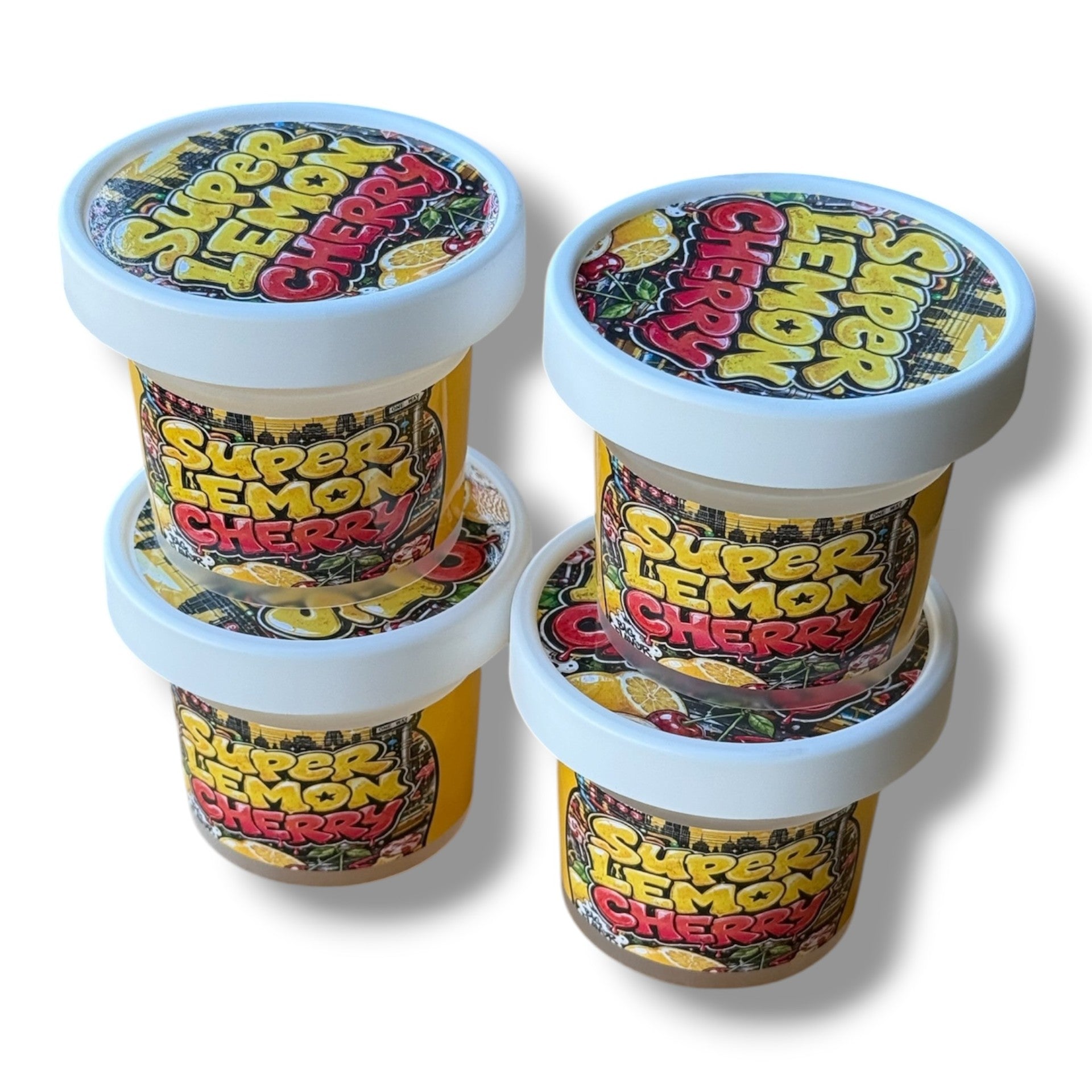 Super Lemon Cherry Ice Cream Style 3.5G Plastic Jars with Display Boxes – Packaging Only