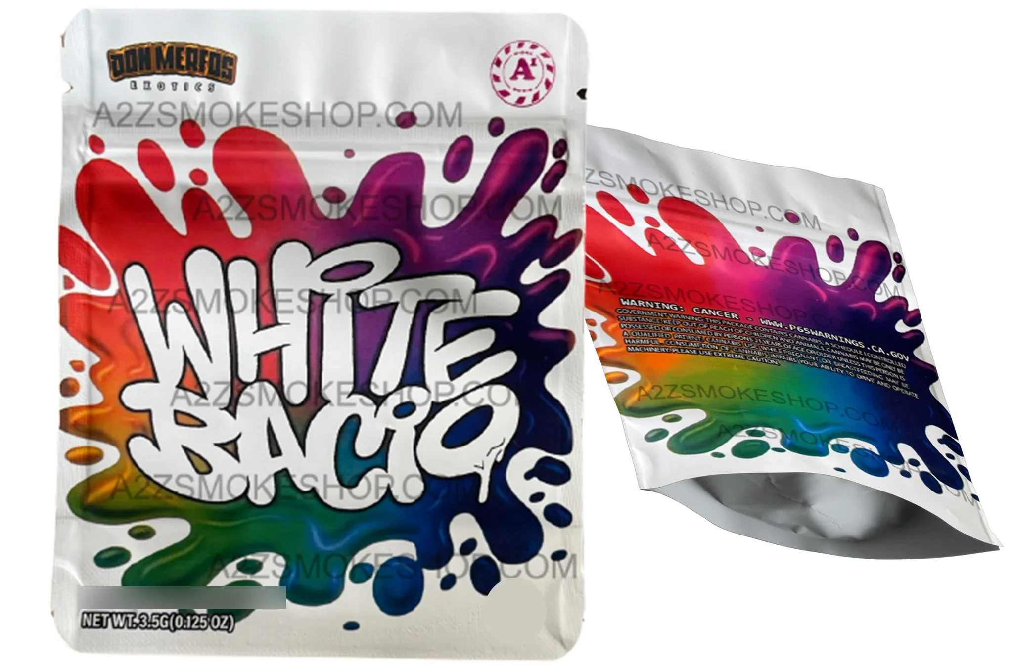 Don Merfos White Bacio bag 3.5g Mylar bag Packaging Only - Black Unicorn Hub