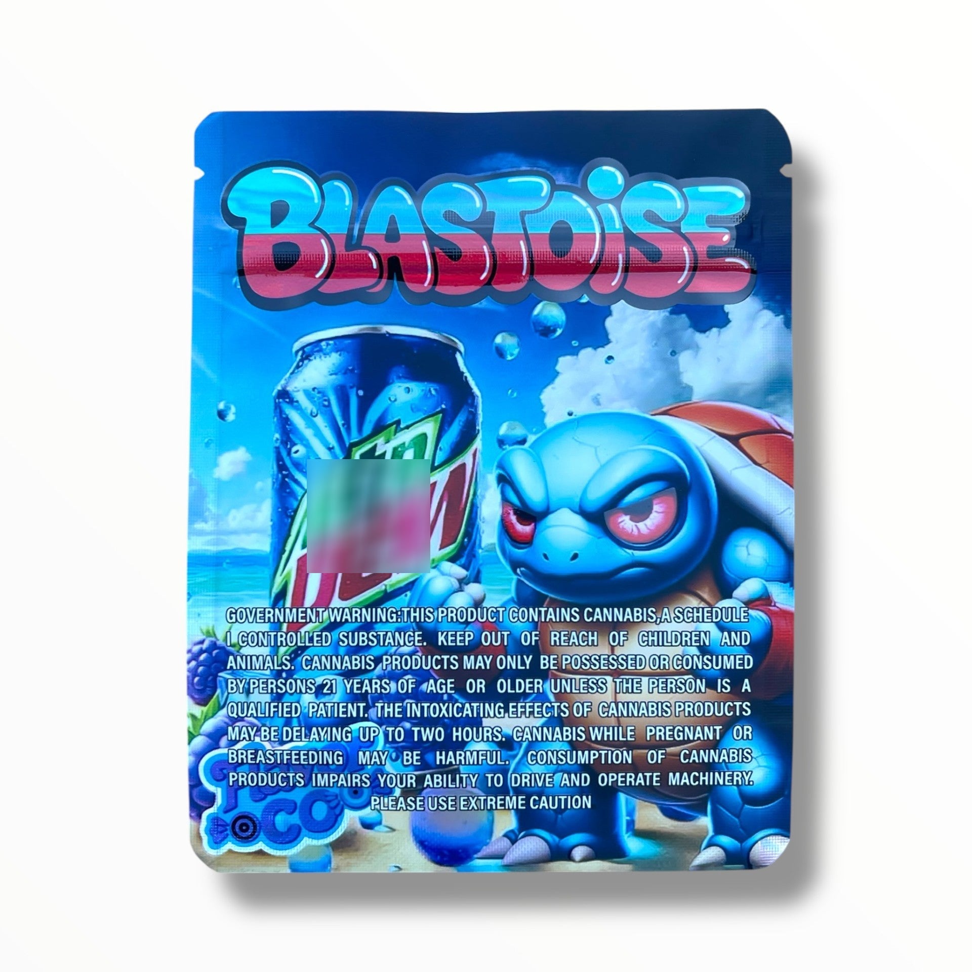 Blastoise 3.5g Mylar Bag- Packaging Only Flavor Co
