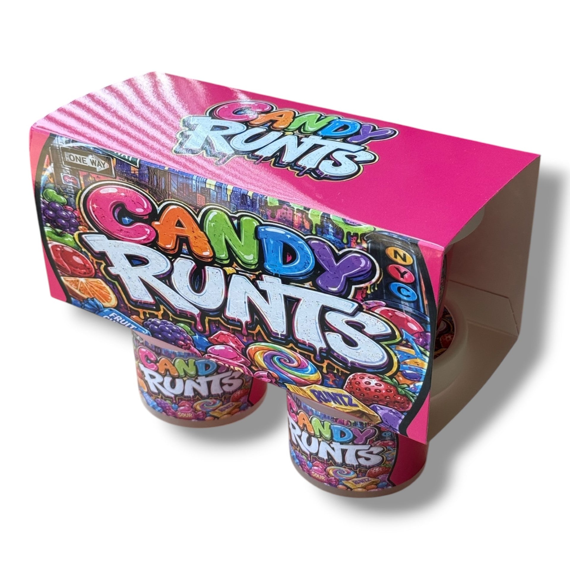 Candy Runts Ice Cream Style 3.5G Plastic Jars with Display Boxes – Packaging Only
