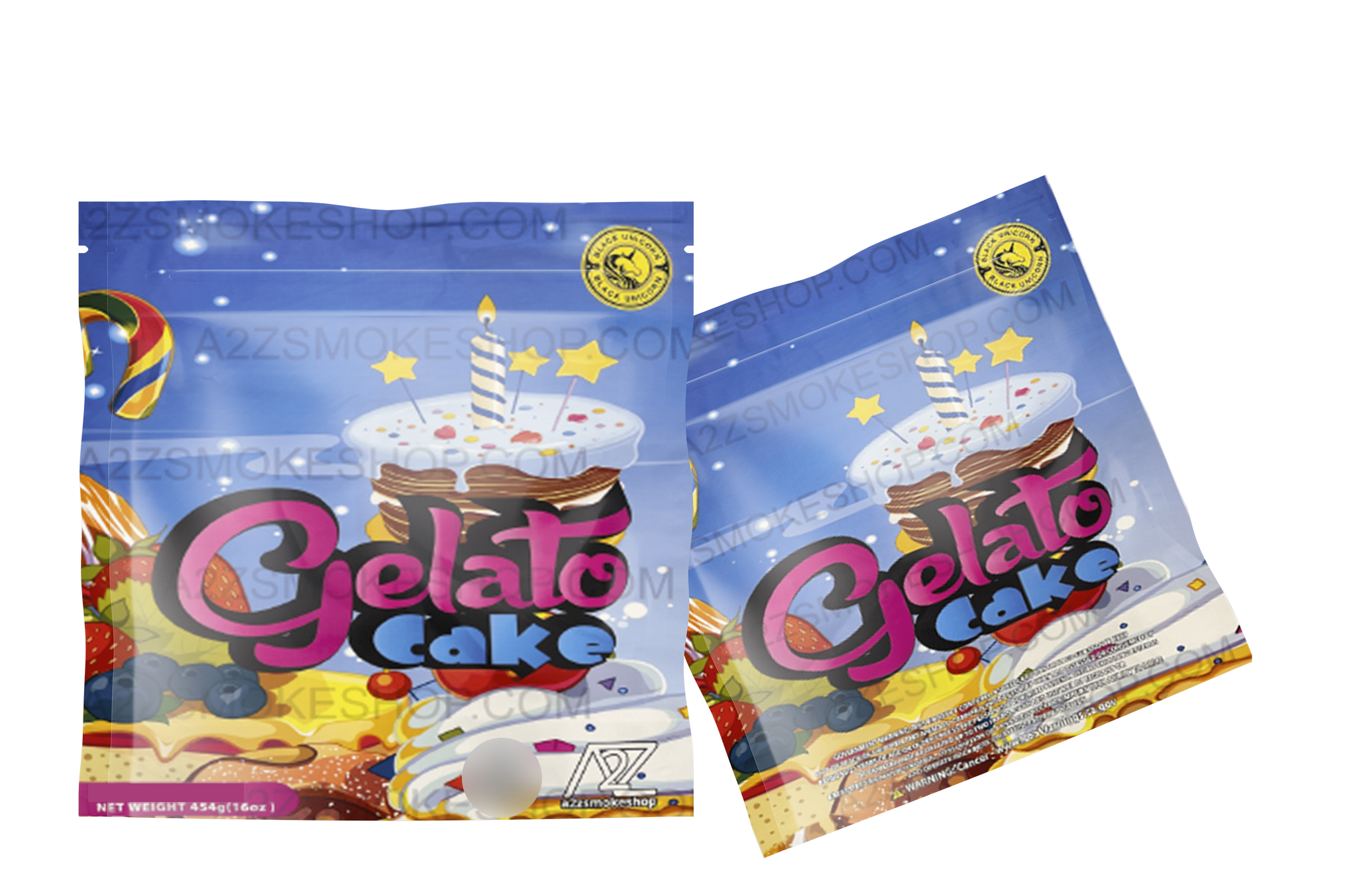 Black Unicorn - Pound Bag (Large)-Gelato Cake Mylar bag  1LBS - 16OZ (454g)