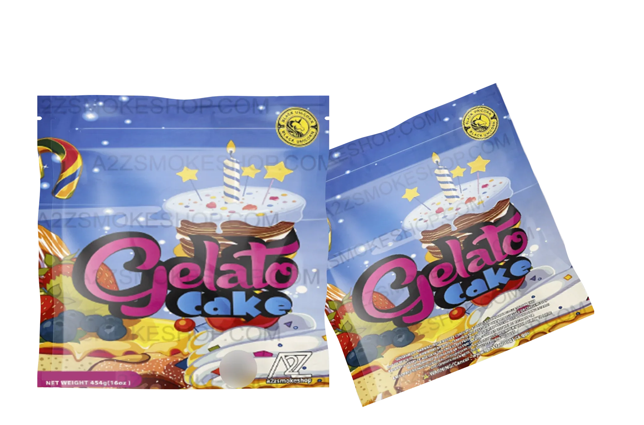 Black Unicorn - Pound Bag (Large)-Gelato Cake Mylar bag 1LBS - 16OZ (454g) - Black Unicorn Hub