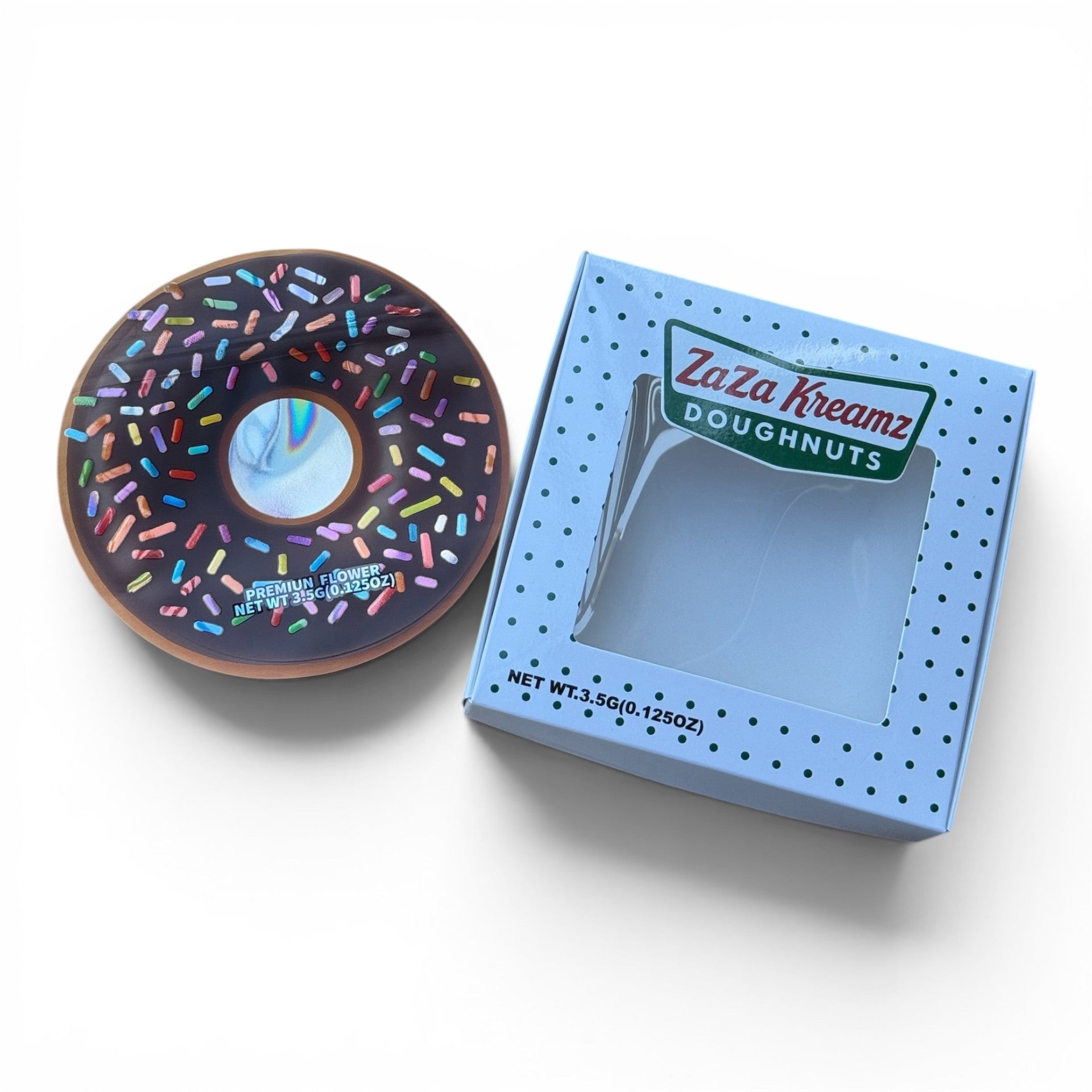ZAZA Kreamz Doughnuts Sprinklez Mylar Bags with Boxes 3.5g Box Packaging