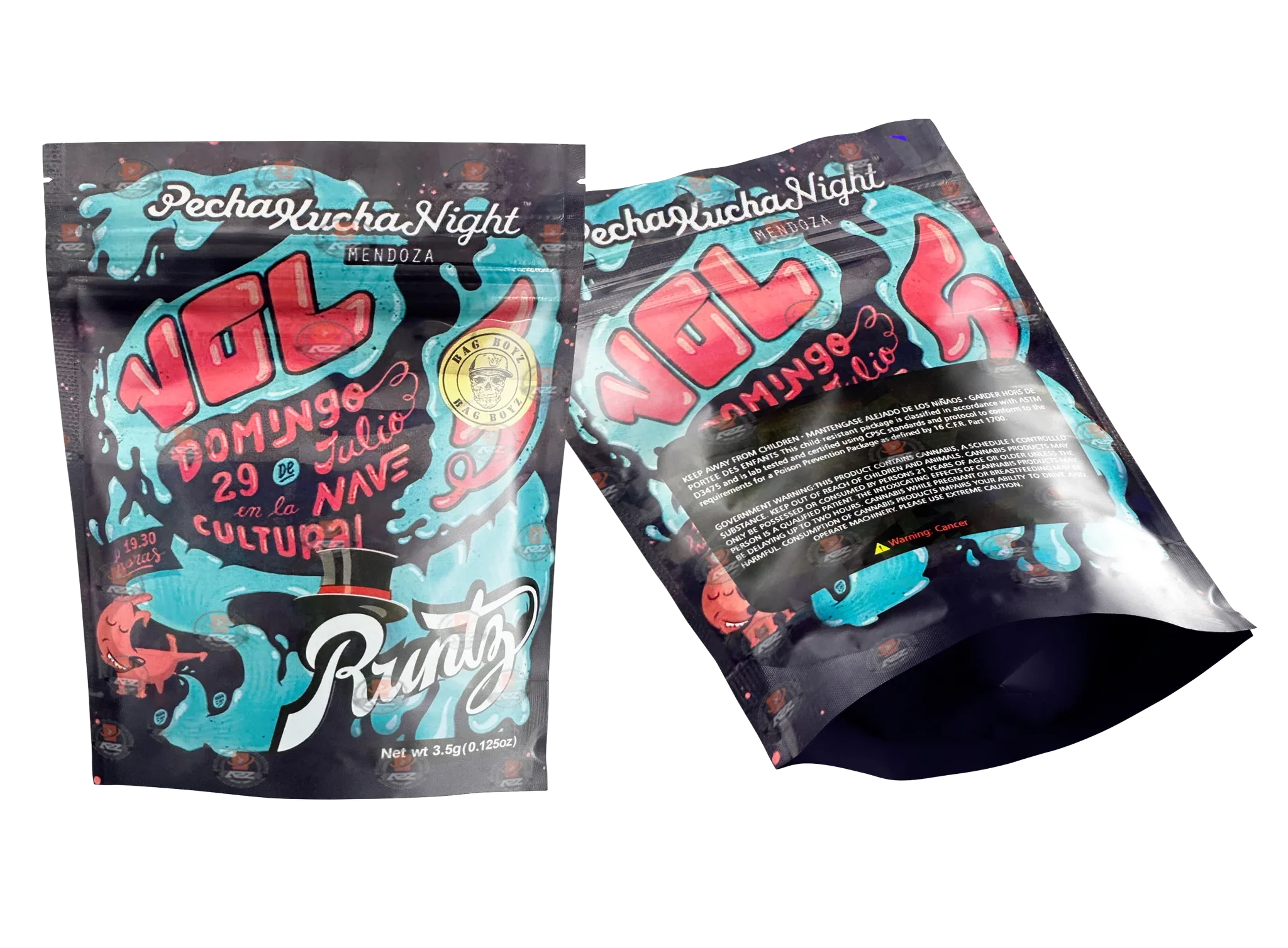 Mylar bag 3.5g VOL Domingo Bag Boyz Packaging Only - Black Unicorn Hub