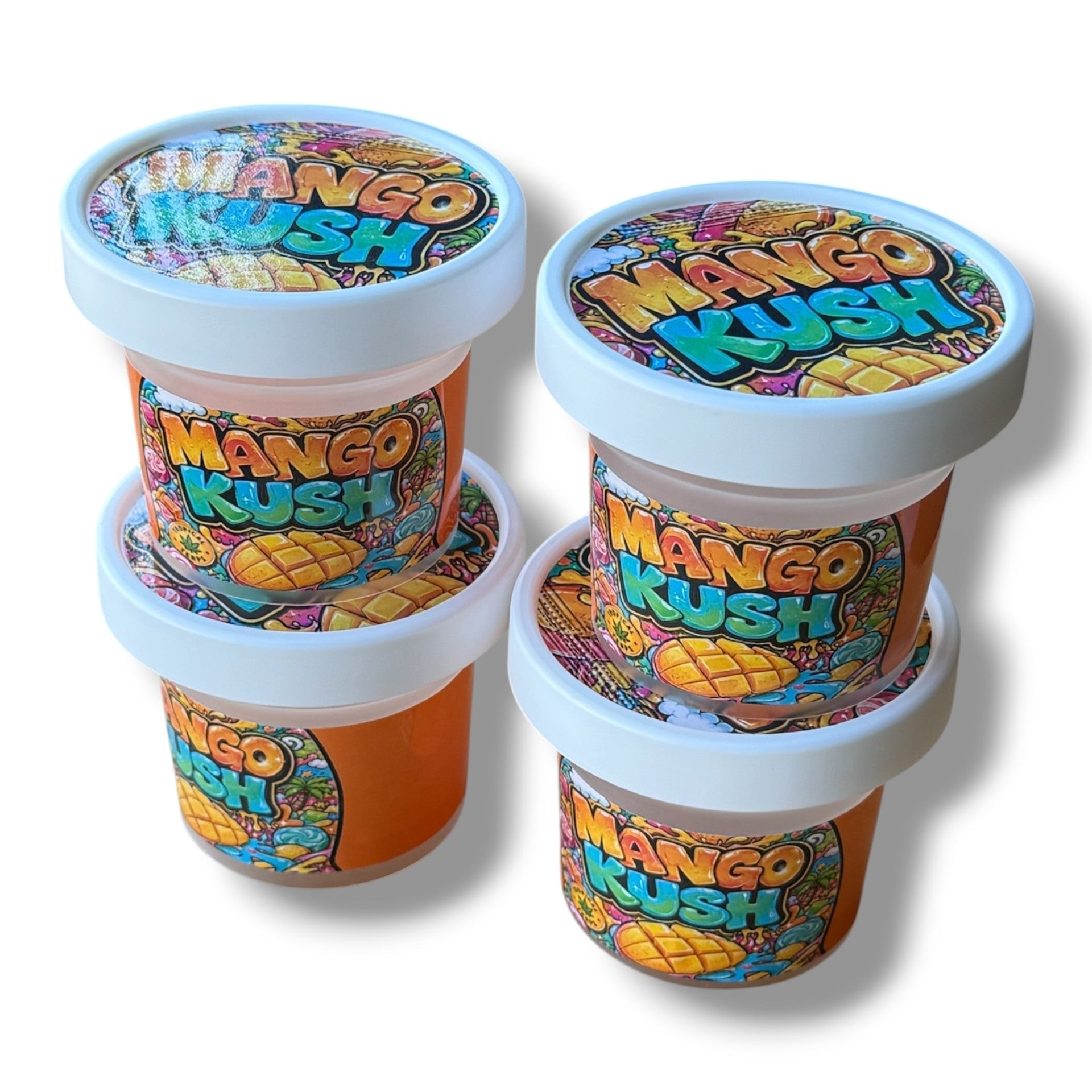 Mango Kush Ice Cream Style 3.5G Plastic Jars with Display Boxes – Packaging Only