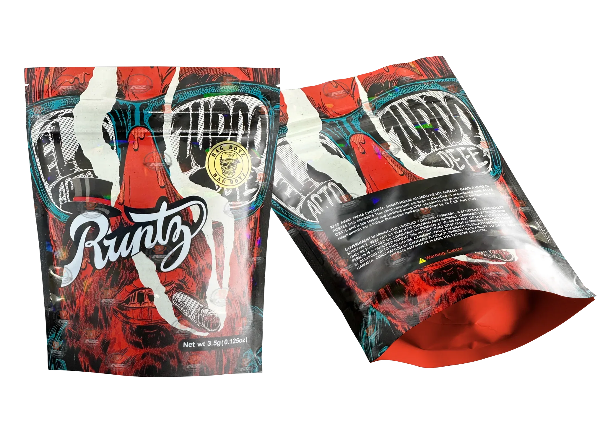 El Zurdo Holographic Mylar Bag 3.5G - Black Unicorn Hub