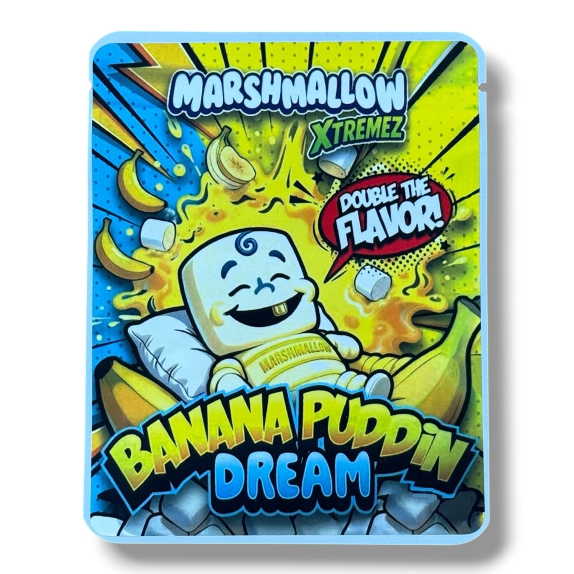 Sprinklez Marshmallow Banana Puddin Dream 3.5G Mylar sticker Bags -With stickers and label