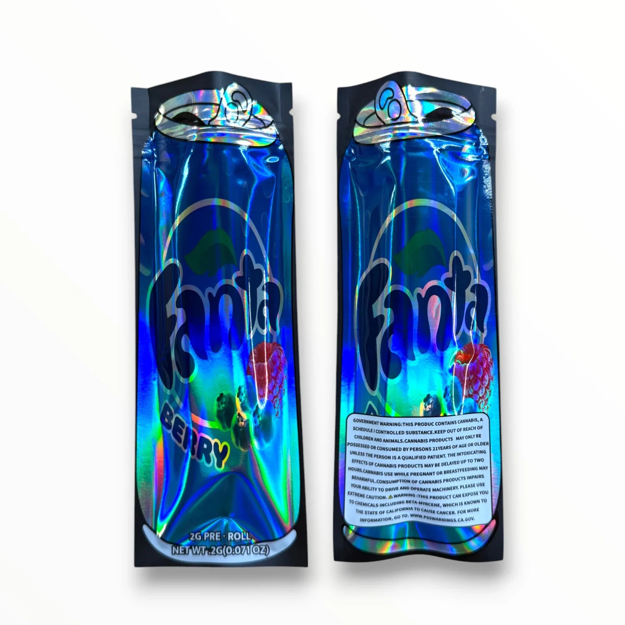 Fanta Berry 2 Gram Pre Roll Packaging Net Wt. 2g(0.071oz) Holographic - Black Unicorn Hub