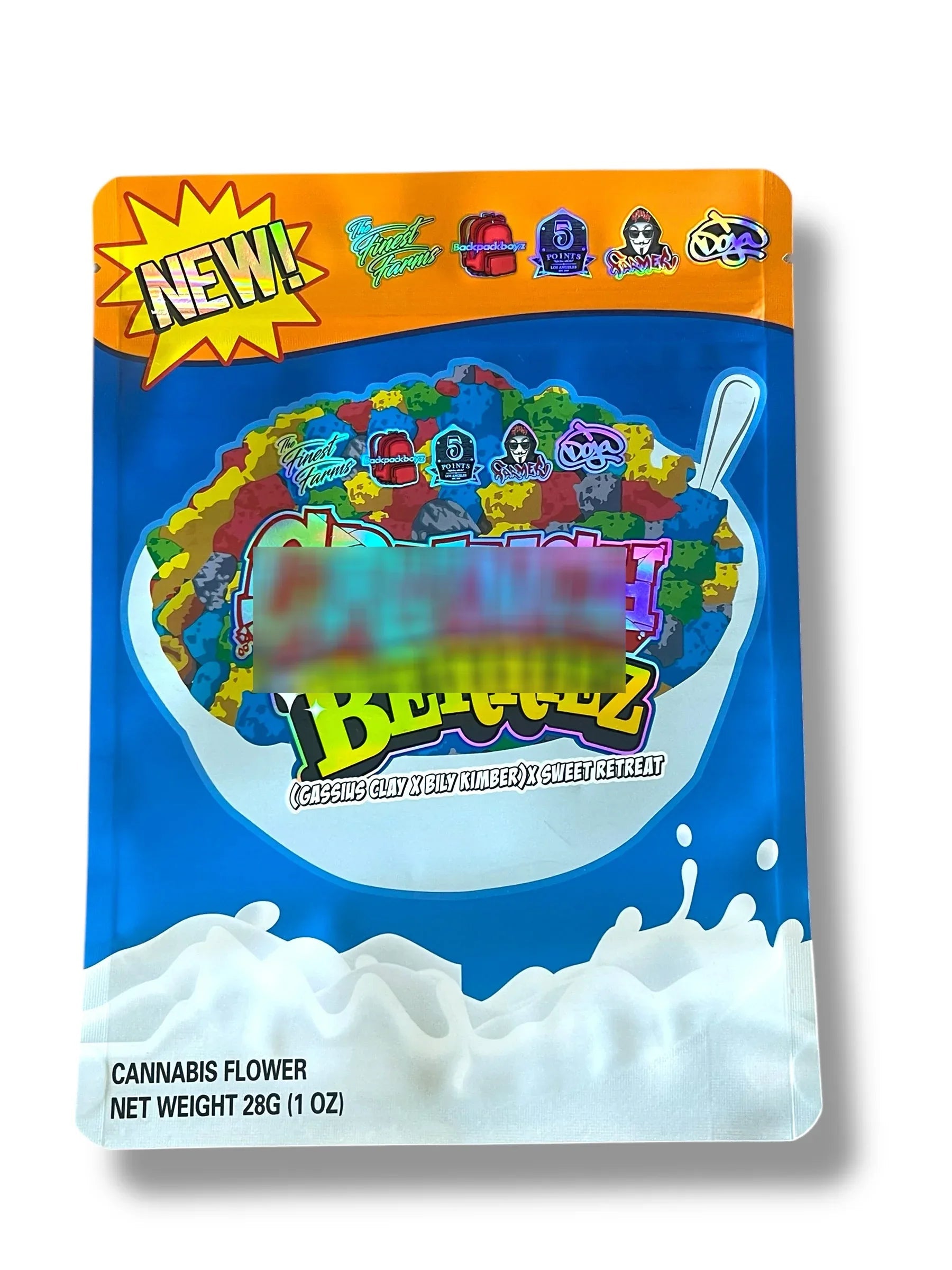 Cereal berries 1 OZ 28G empty Mylar bag 1 ounce (50 Count) - Black Unicorn Hub