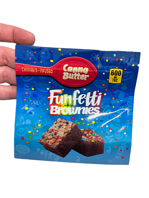 Canna Butter Funfetti Brownies 600mg Mylar Bag -Packaging Only