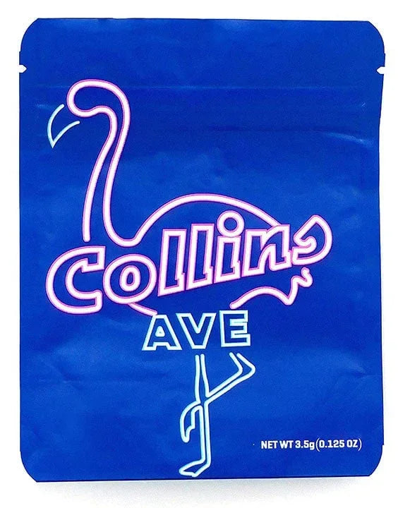 Cookies Collins Ave Mylar Bags 3.5 Grams Smell Proof Resealable Bags w/ Holographic Authenticity Stickers - Black Unicorn Hub