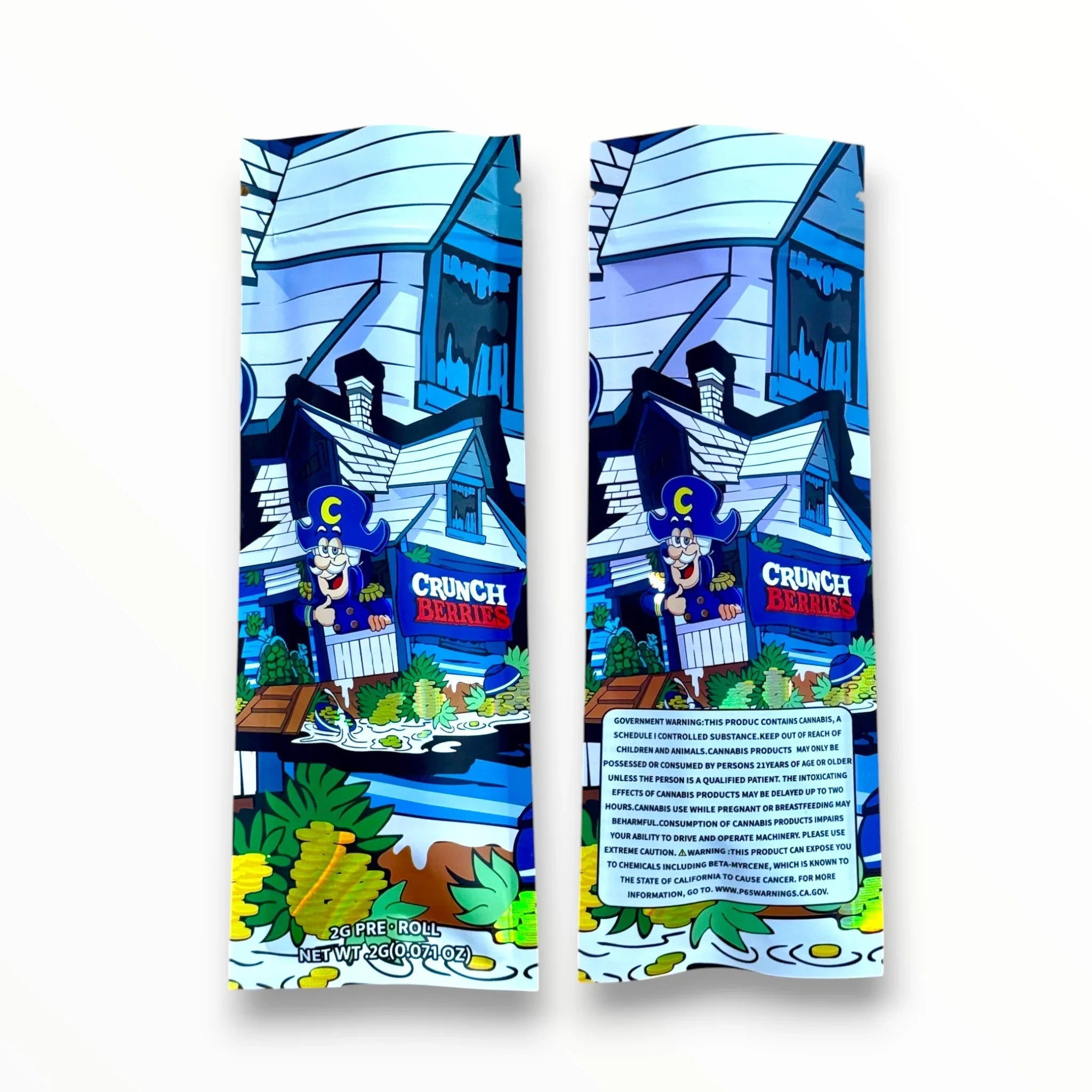 Crunchy Berries 2 Gram Pre Roll Packaging Net Wt. 2g(0.071oz) Holographic - Black Unicorn Hub