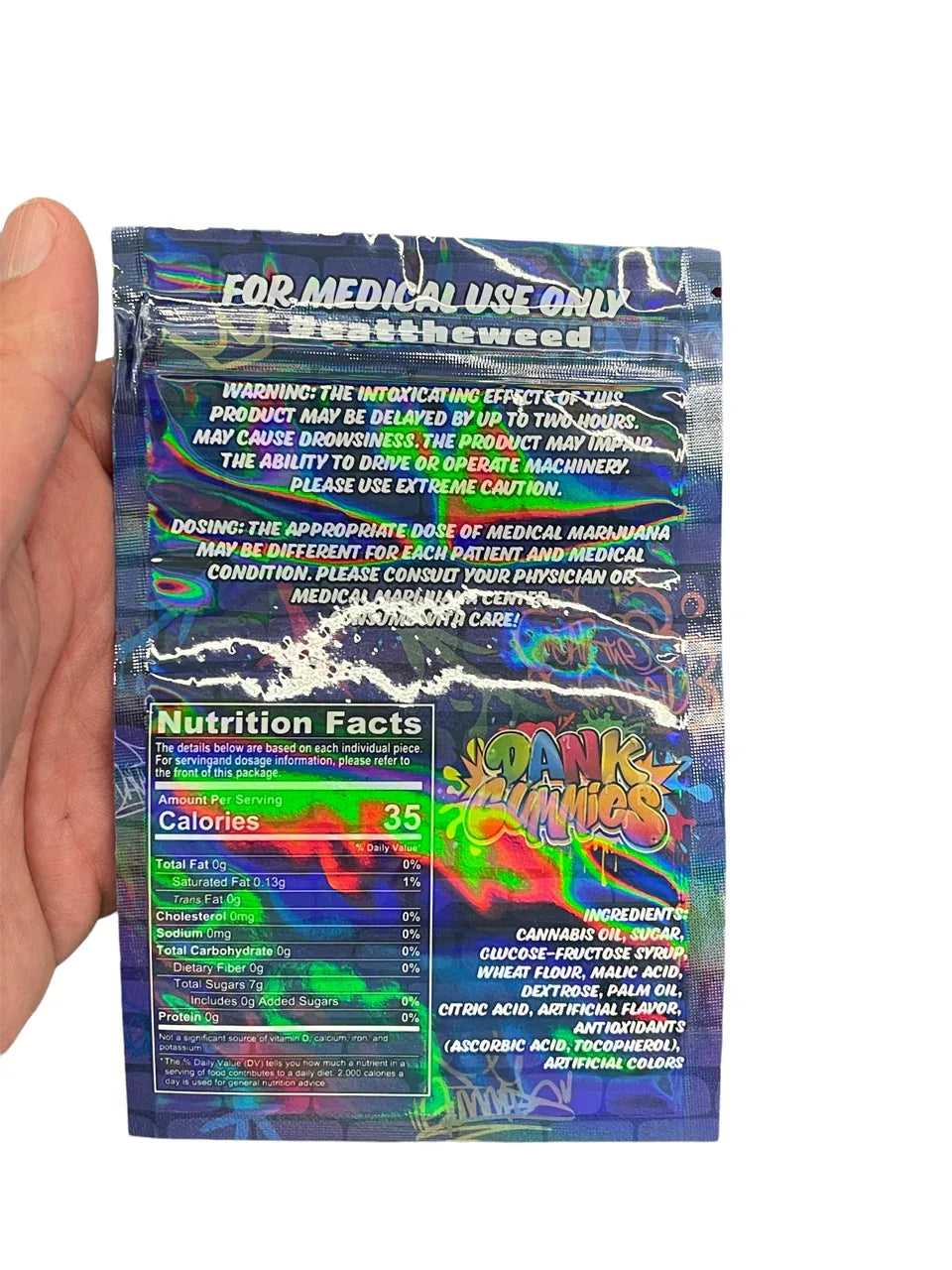 Dank Gummies 500mg Mylar Bag Purple-Packaging Only - Black Unicorn Hub