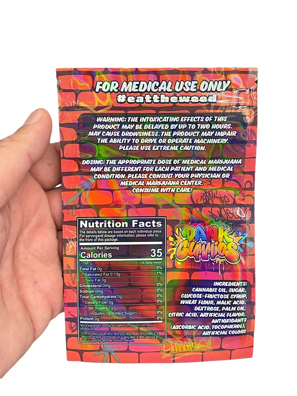 Dank Gummies 500mg Mylar Bag Red-Packaging Only - Black Unicorn Hub