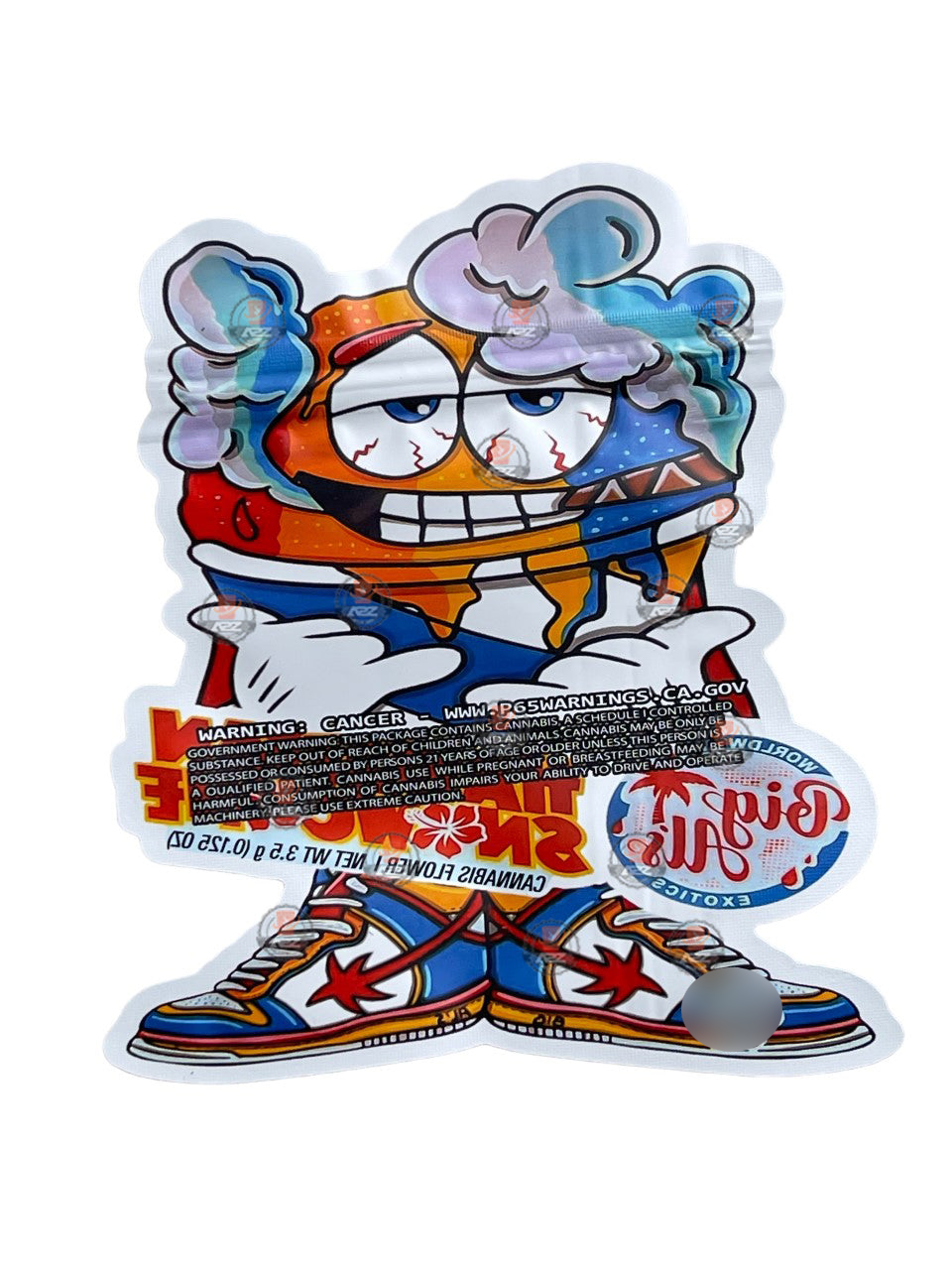 Hawaiian Snow cone Mylar bag 3.5g cut out Big Als Packaging Only