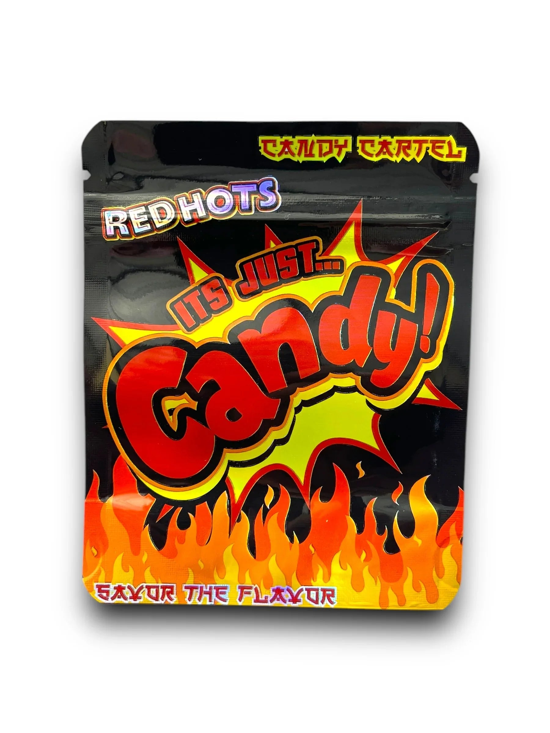 Candy Red Hot Mylar Bags 3.5g Holographic Candy Cartel - Black Unicorn Hub