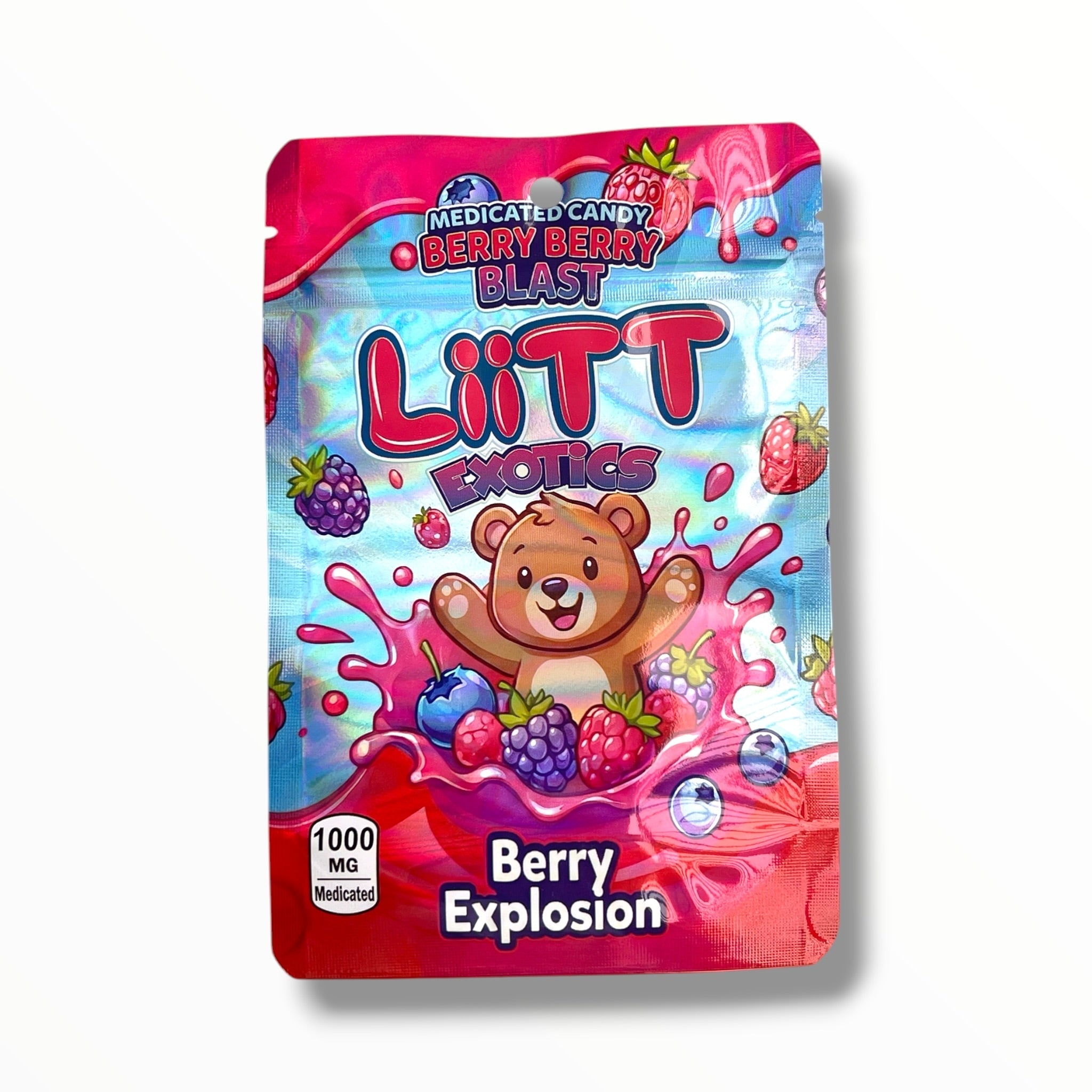 Liitt Exotics Candy Berry Blast 3.5g Mylar Bag 1000MG (Packaging Only)