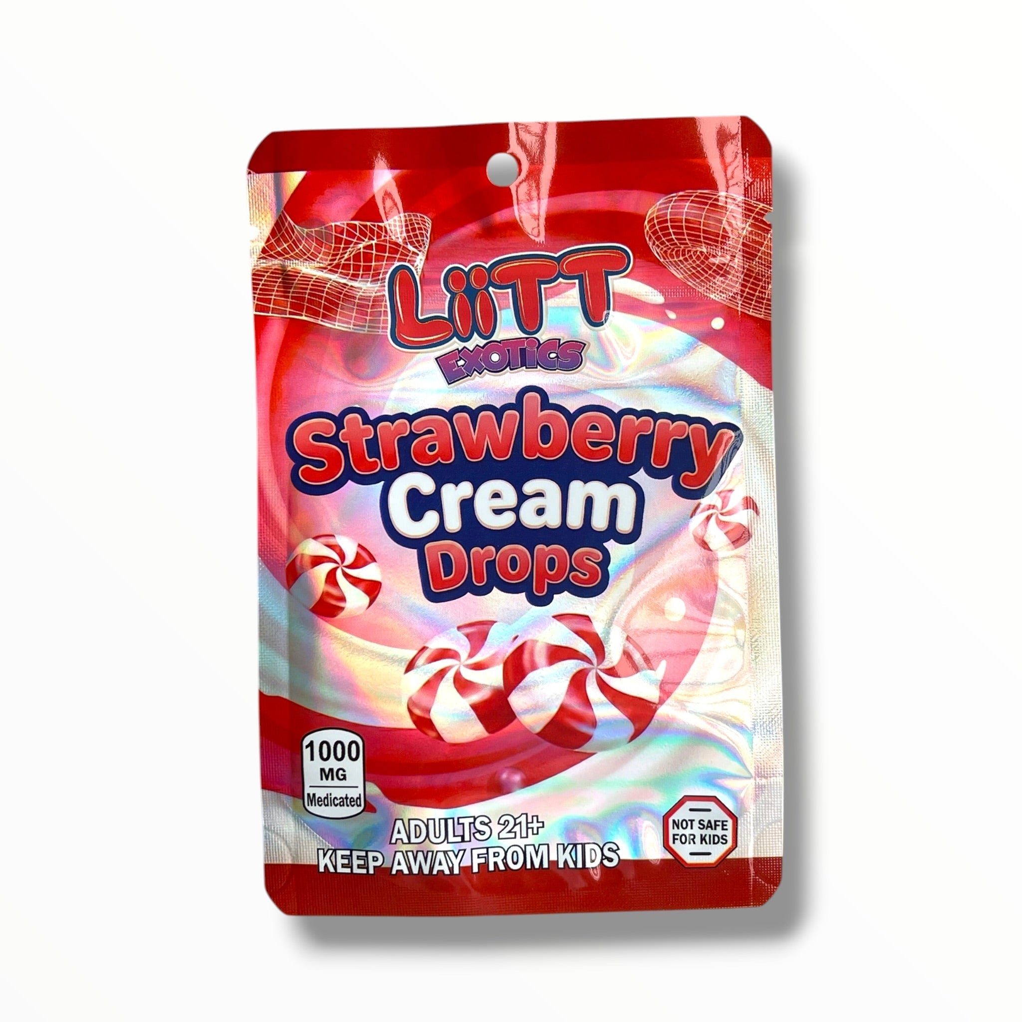 Liitt Exotics Strawberry Cream Drops 3.5g Mylar Bag 1000MG (Packaging Only)