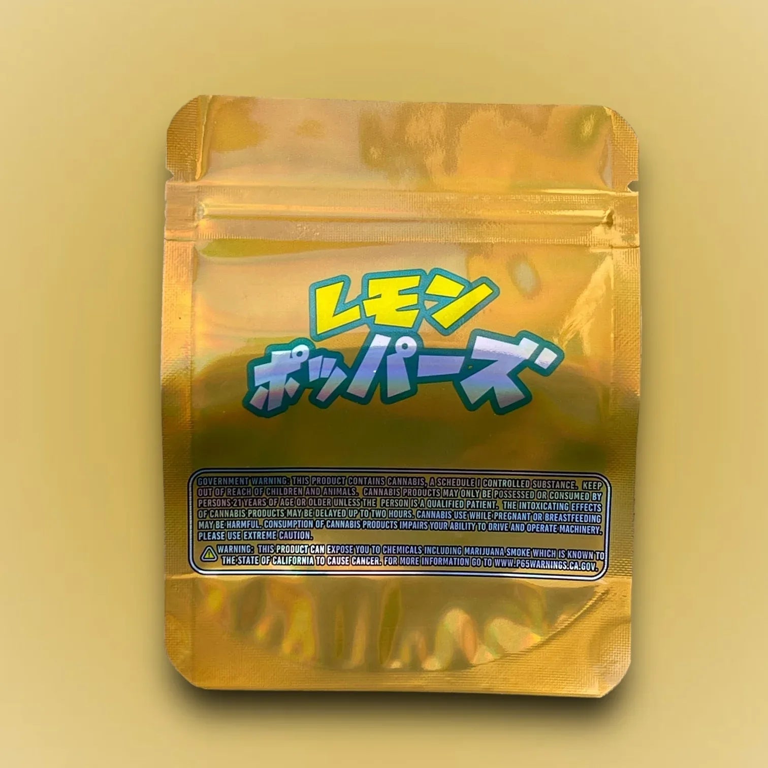 Lemon Popperz 3.5g Mylar Bag Holographic- Packaging Only - Black Unicorn Hub