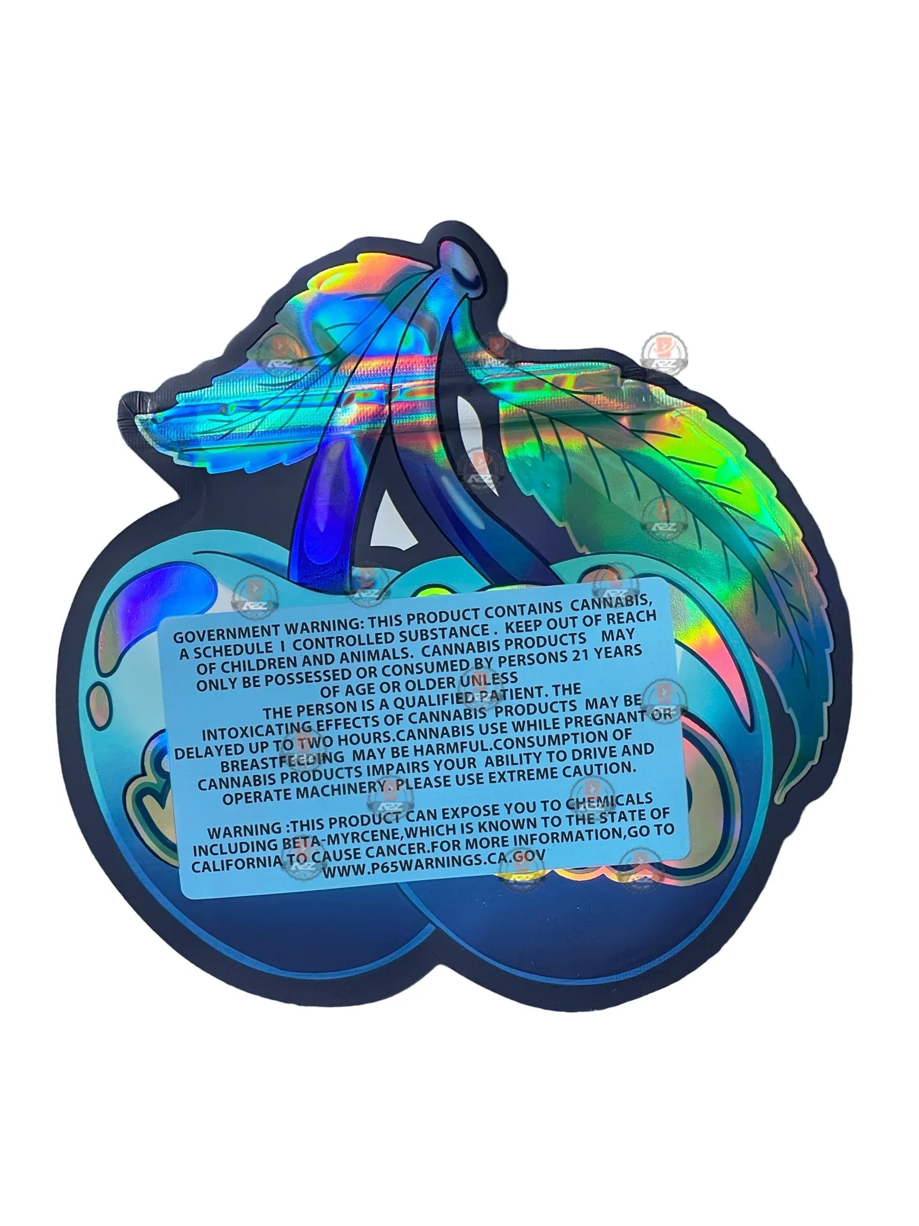 Blue Cherries Cut Out Mylar Bags 3.5g - Black Unicorn Hub