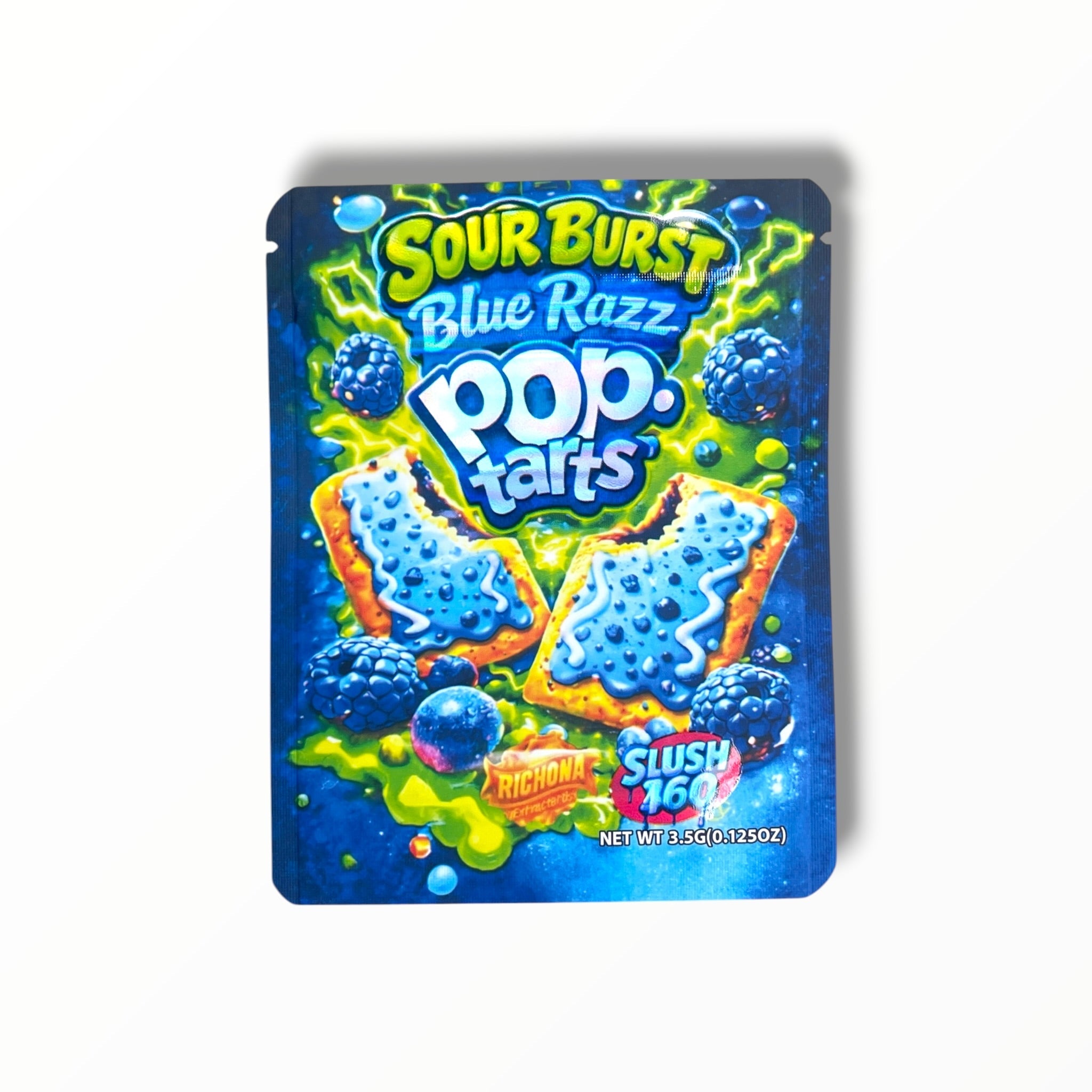 Sour Burst Blue Razz Pop Tarts 3.5g Mylar Bag- Packaging