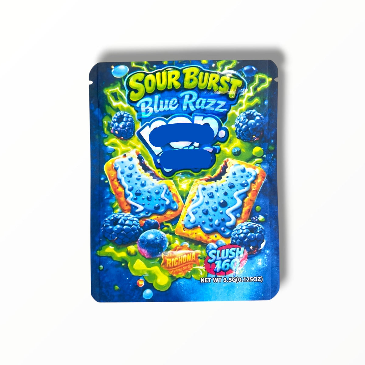 Sour Burst Blue Razz 3.5g Mylar Bag- Packaging