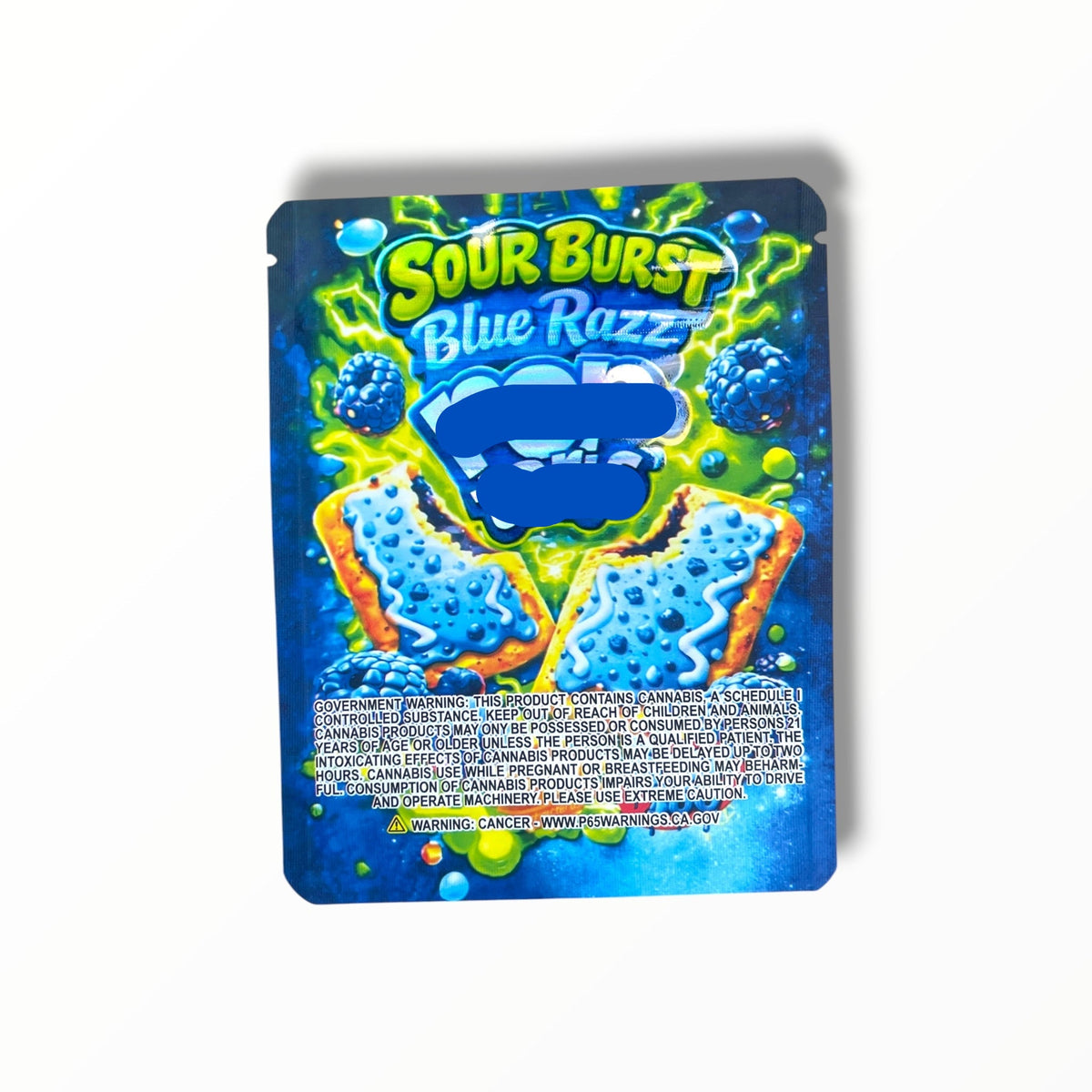 Sour Burst Blue Razz 3.5g Mylar Bag- Packaging