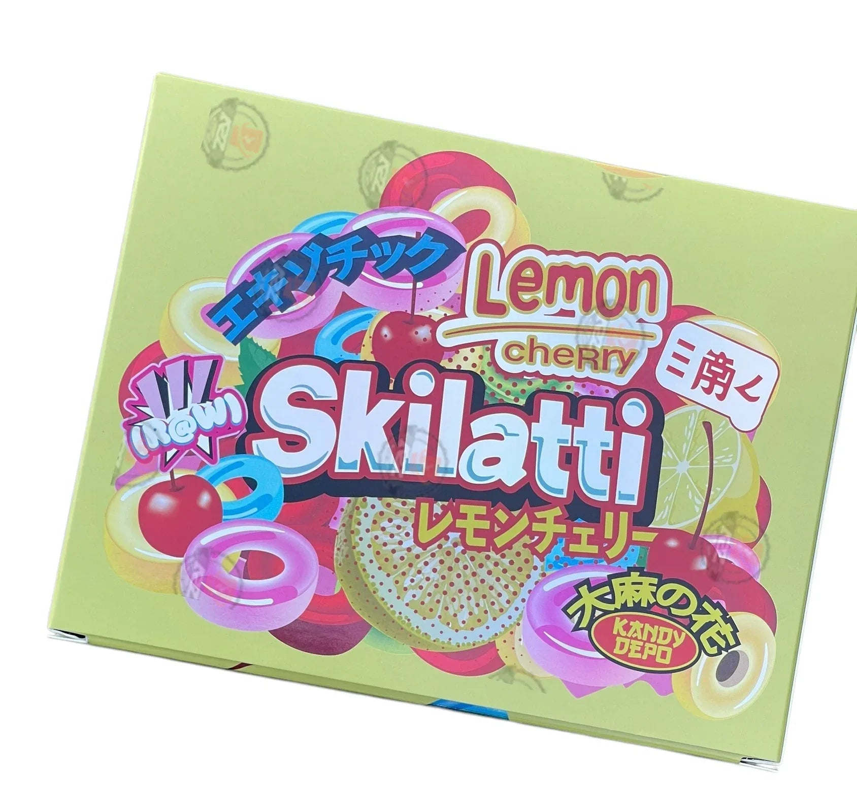 Kandy Depo Lemon Cherry Skilatti Mylar Bags with Boxes 3.5g Box Packaging Holographic - Black Unicorn Hub
