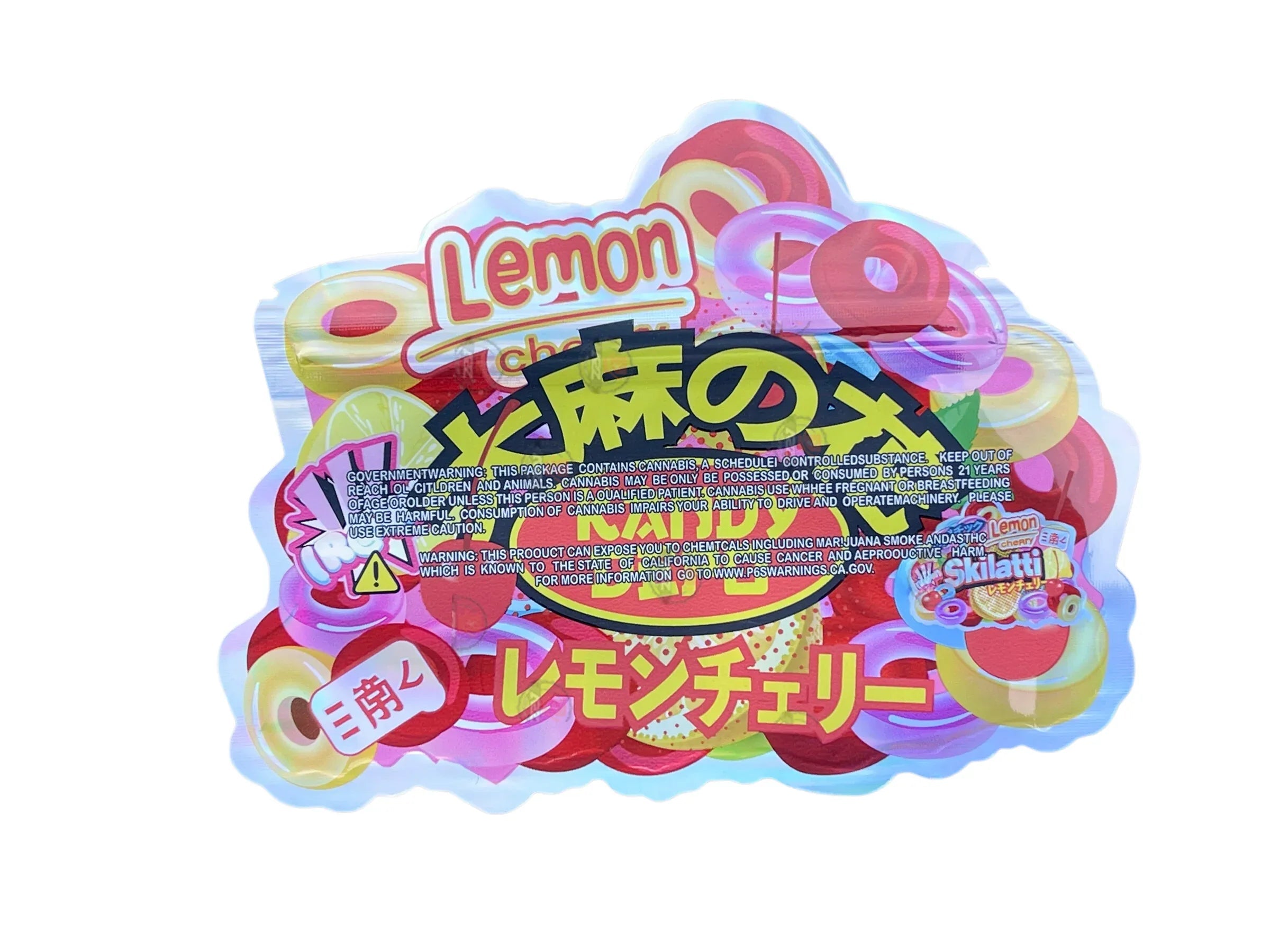 Kandy Depo Lemon Cherry Skilatti Mylar Bags with Boxes 3.5g Box Packaging Holographic - Black Unicorn Hub
