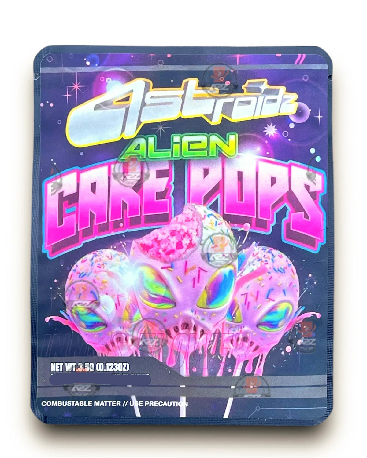 Sprinklez Astroidz Alien Cake Pops 3.5G Mylar Bags -With stickers and label - Black Unicorn Hub