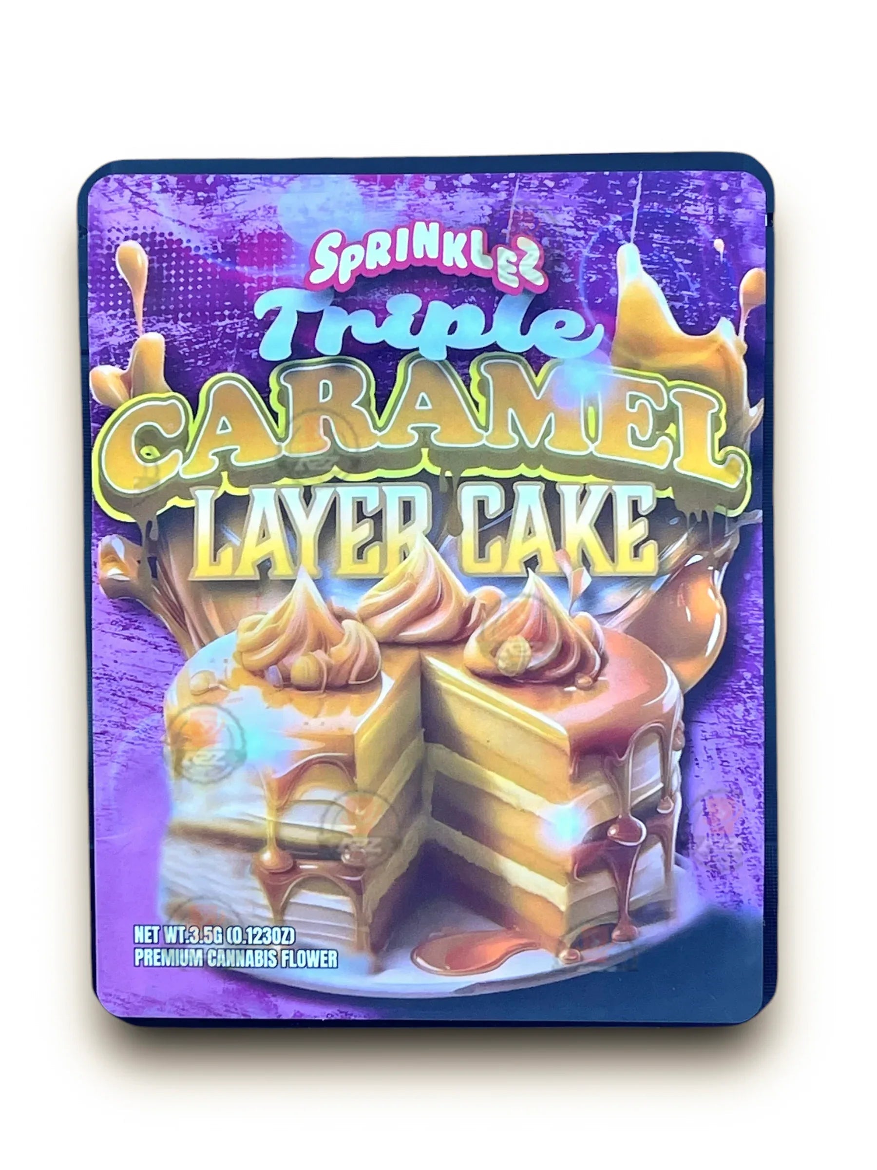 Sprinklez Triple Caramel Layer Cake 3.5G Mylar Bags -With stickers and label - Black Unicorn Hub