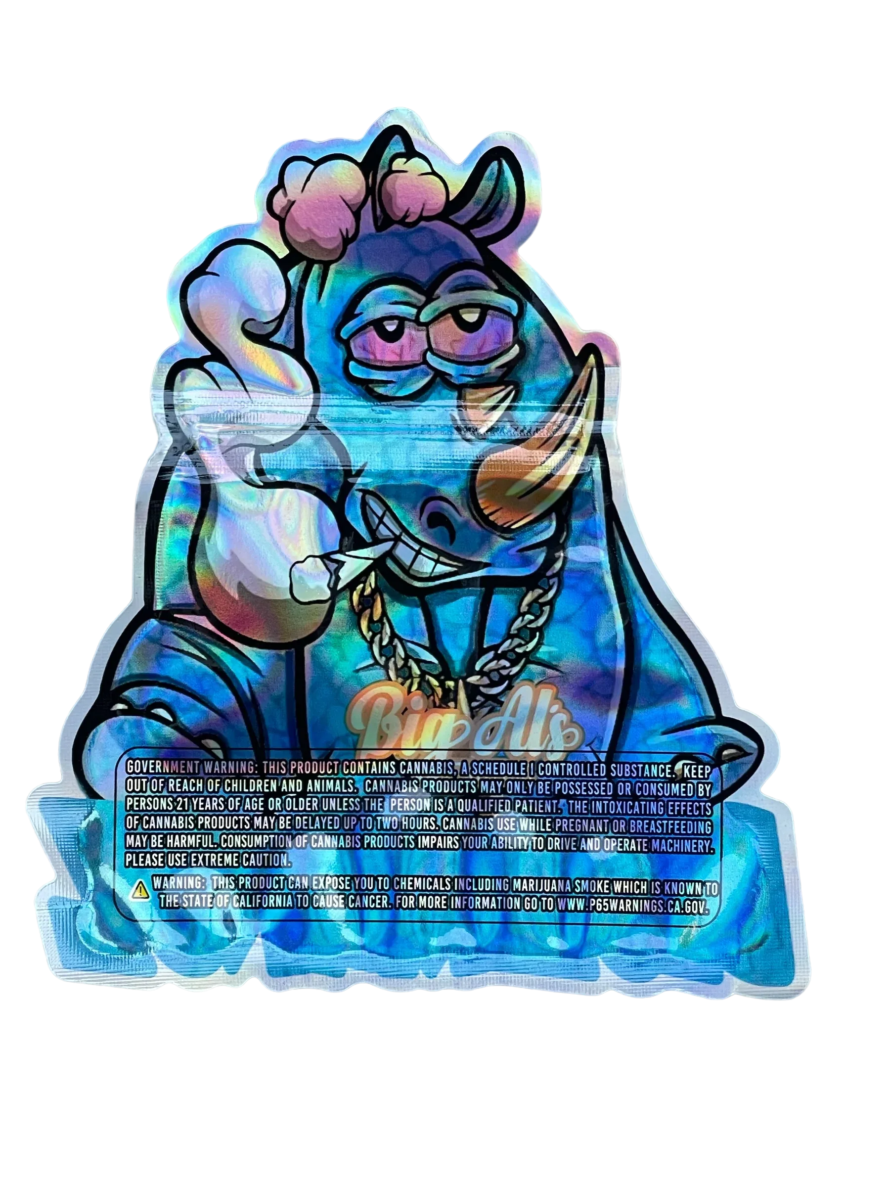 Blue Rhinoz Mylar Bags 3.5g Die Cut Big Als Exotics - Black Unicorn Hub