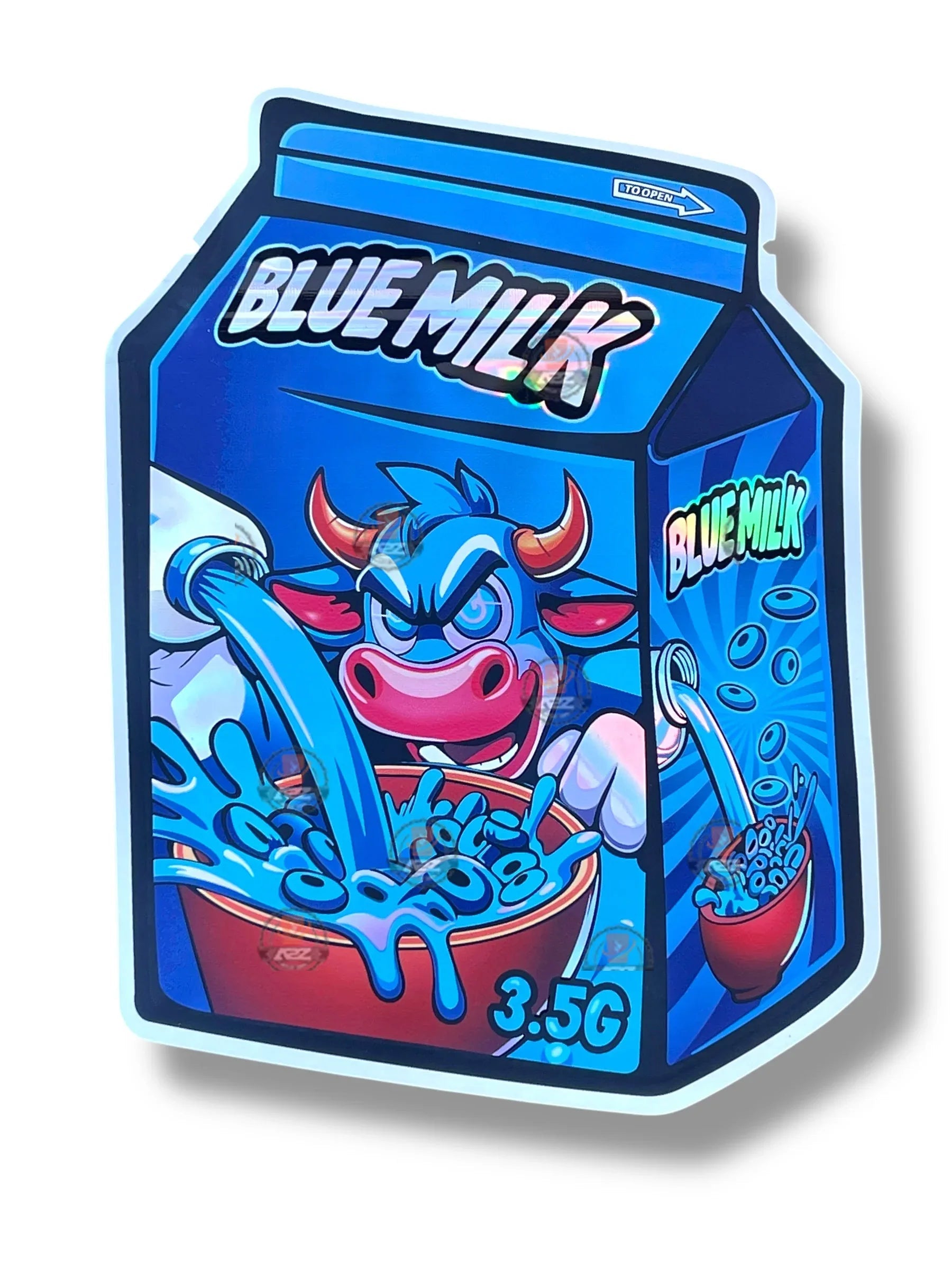 Blue Milk Mylar Bag 3.5g shape bag - Black Unicorn Hub