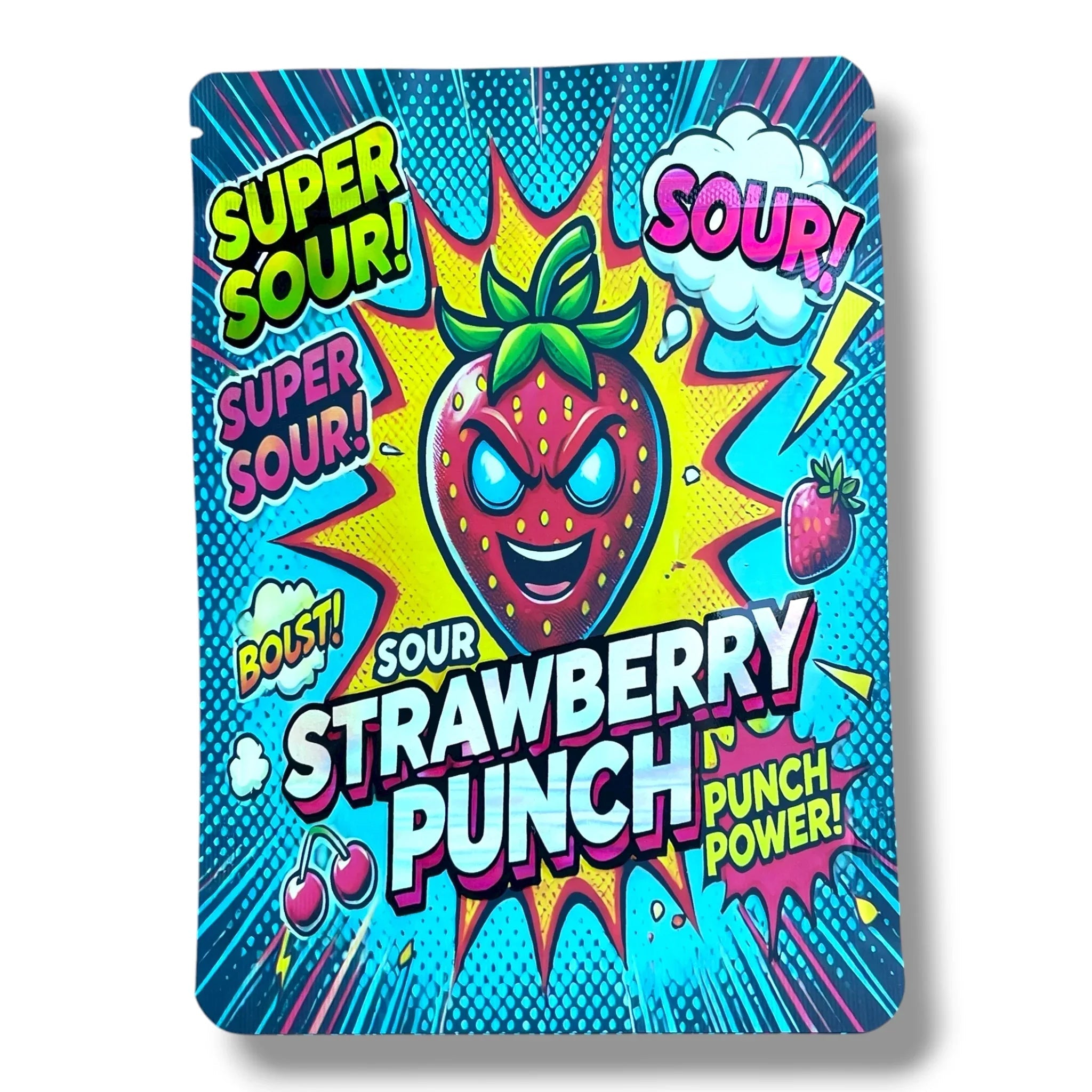 Sour Strawberry Punch 7G to 14G Mylar Bags - Black Unicorn Hub