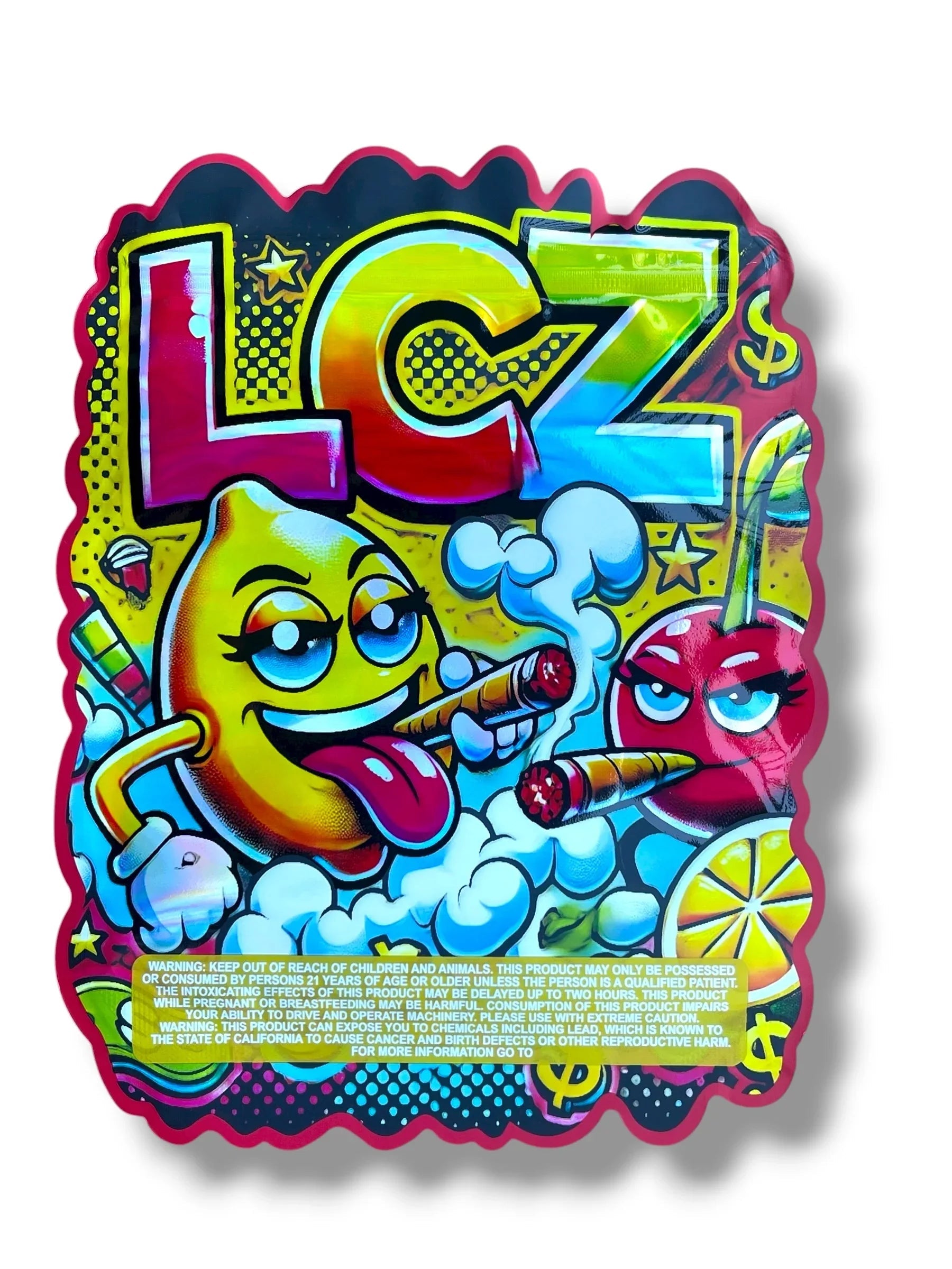 Lemon Cherry 1 OZ 28G Mylar empty Mylar bag 1 ounce (50 Count) - Black Unicorn Hub