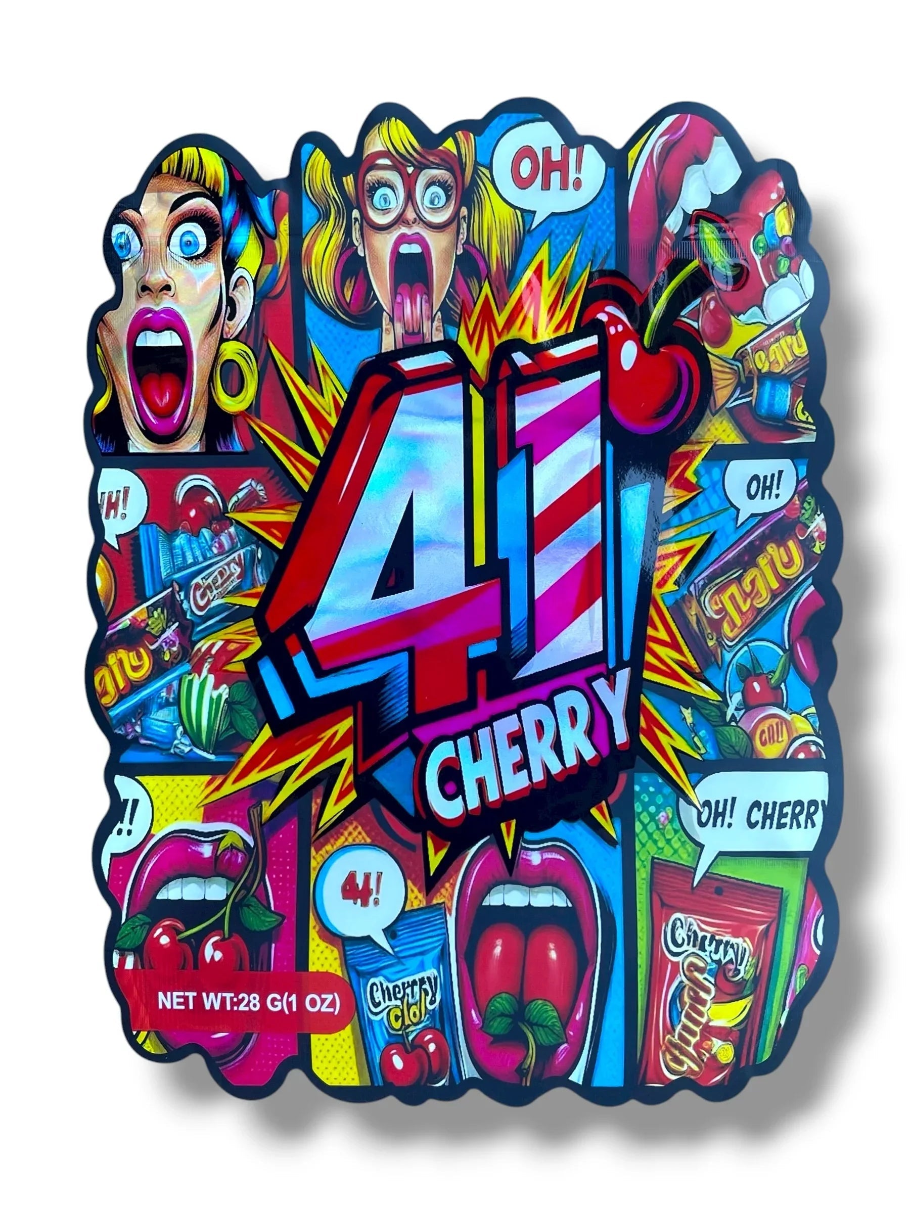 41 Cherry 1 OZ 28G Mylar empty Mylar bag 1 ounce (50 Count) - Black Unicorn Hub