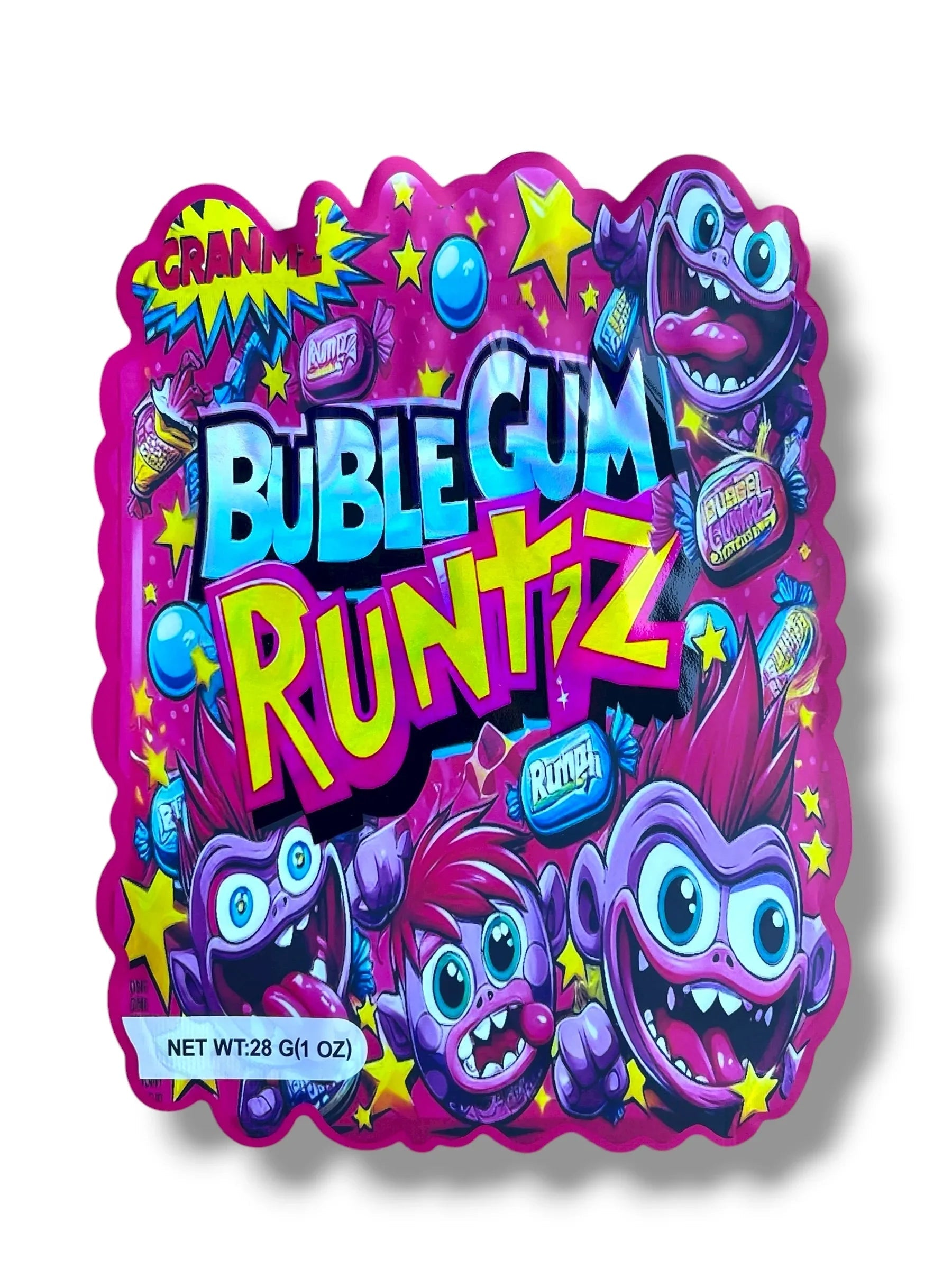 Bubblegum 1 OZ 28G Mylar empty Mylar bag 1 ounce (50 Count) - Black Unicorn Hub