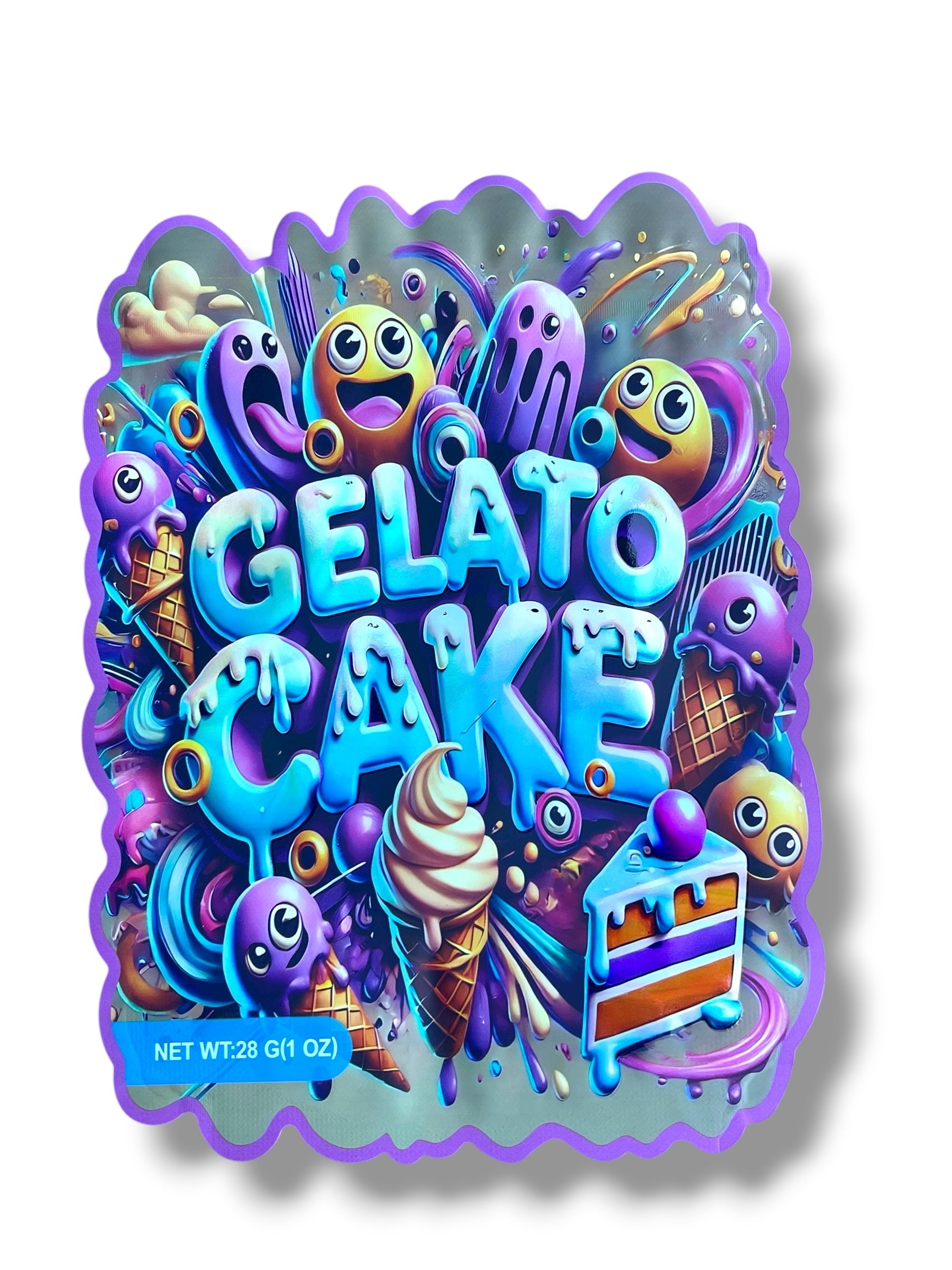 Gelato Cake 1 OZ 28G Mylar empty Mylar bag 1 ounce (50 Count)