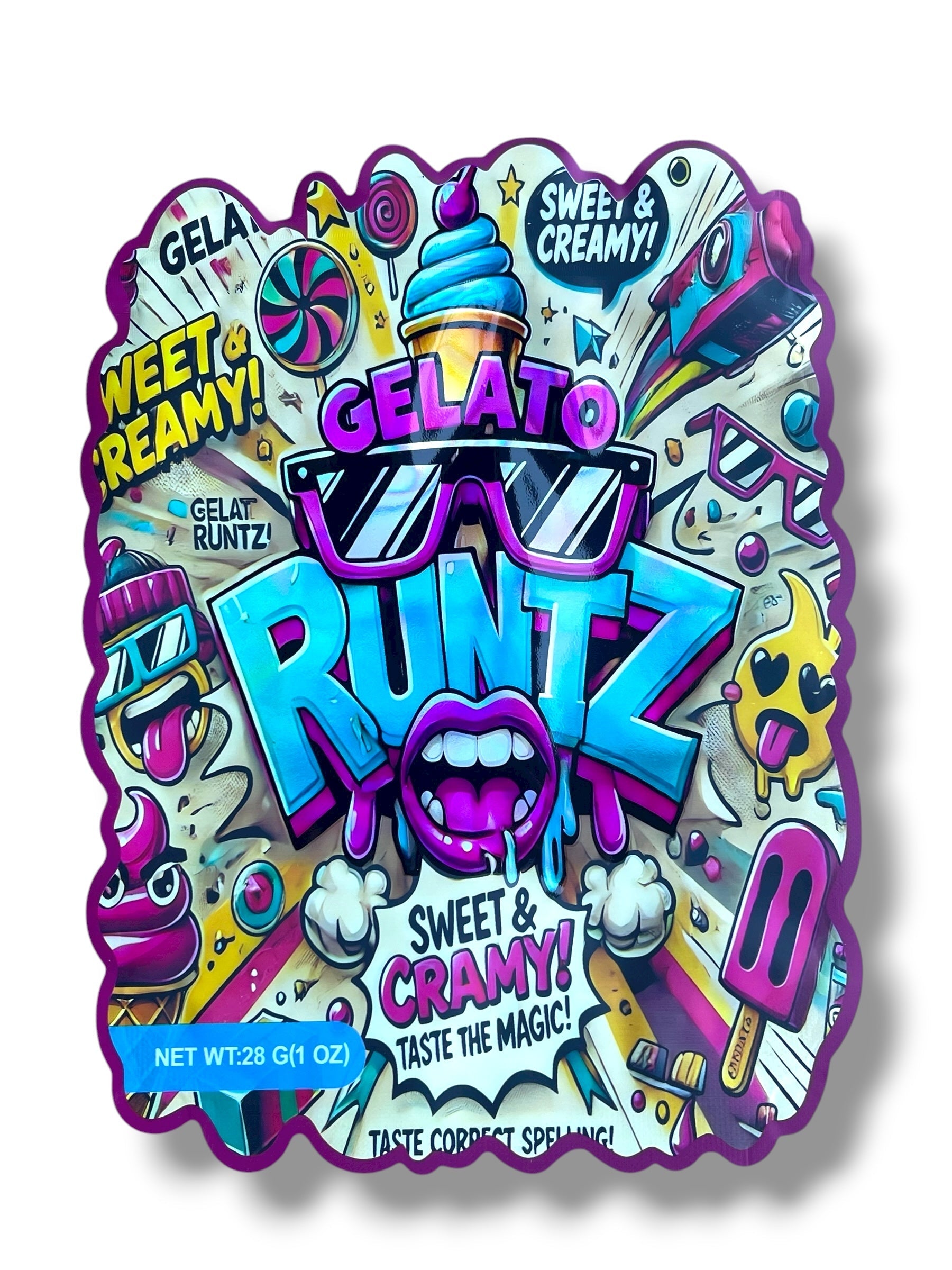Gelato Runtz 1 OZ 28G Mylar empty Mylar bag 1 ounce (50 Count)