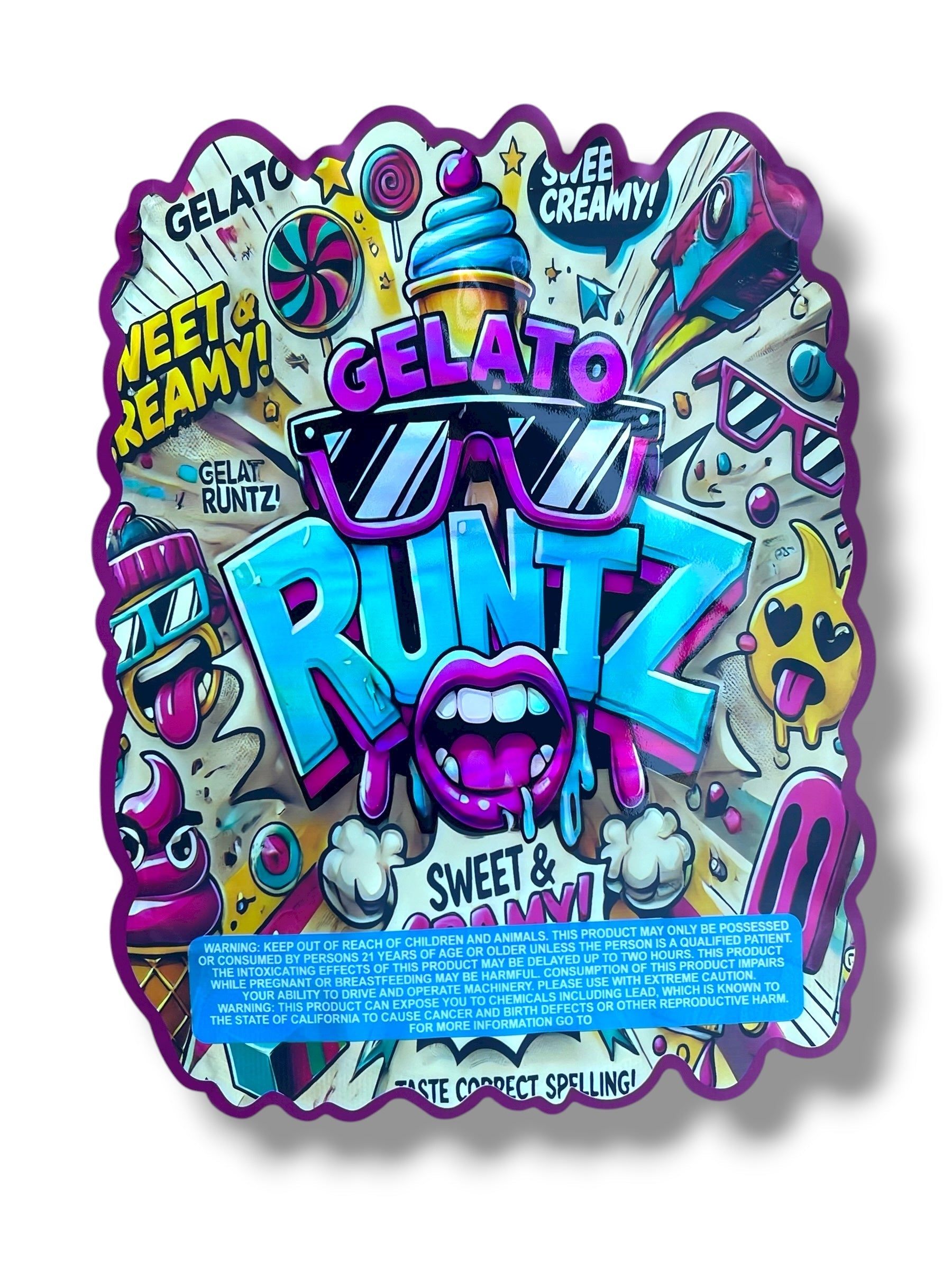 Gelato Runtz 1 OZ 28G Mylar empty Mylar bag 1 ounce (50 Count)