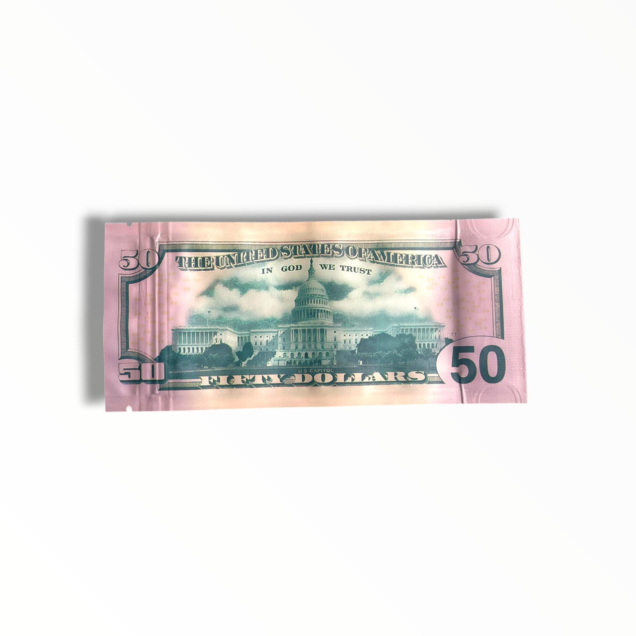 $50 Dollar 3.5g shape mylar bag