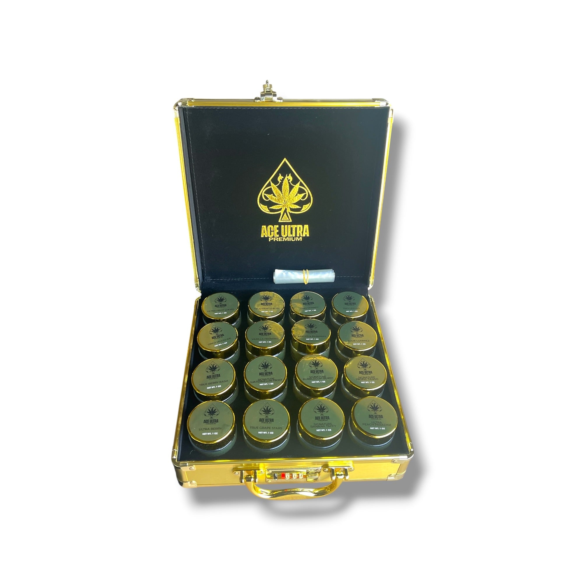 Whole Melt Passport Edition 1oz Glass Jars - Varity Pack 16 Strains in box Empty Jars (Copy)