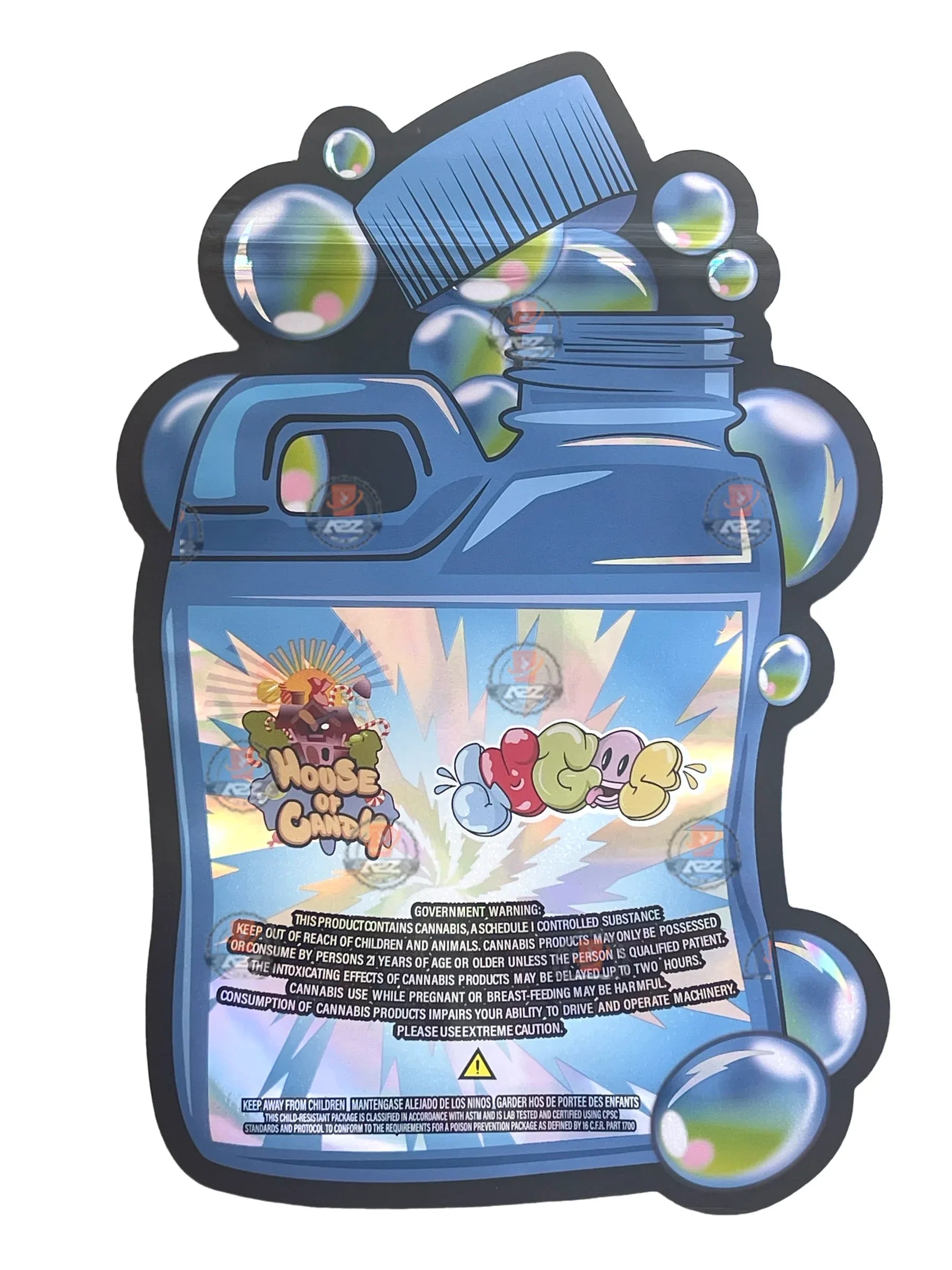 Sour Sneaky Blue Raspberry Mylar Bag 1 OZ 28G (50 Count) - Black Unicorn Hub