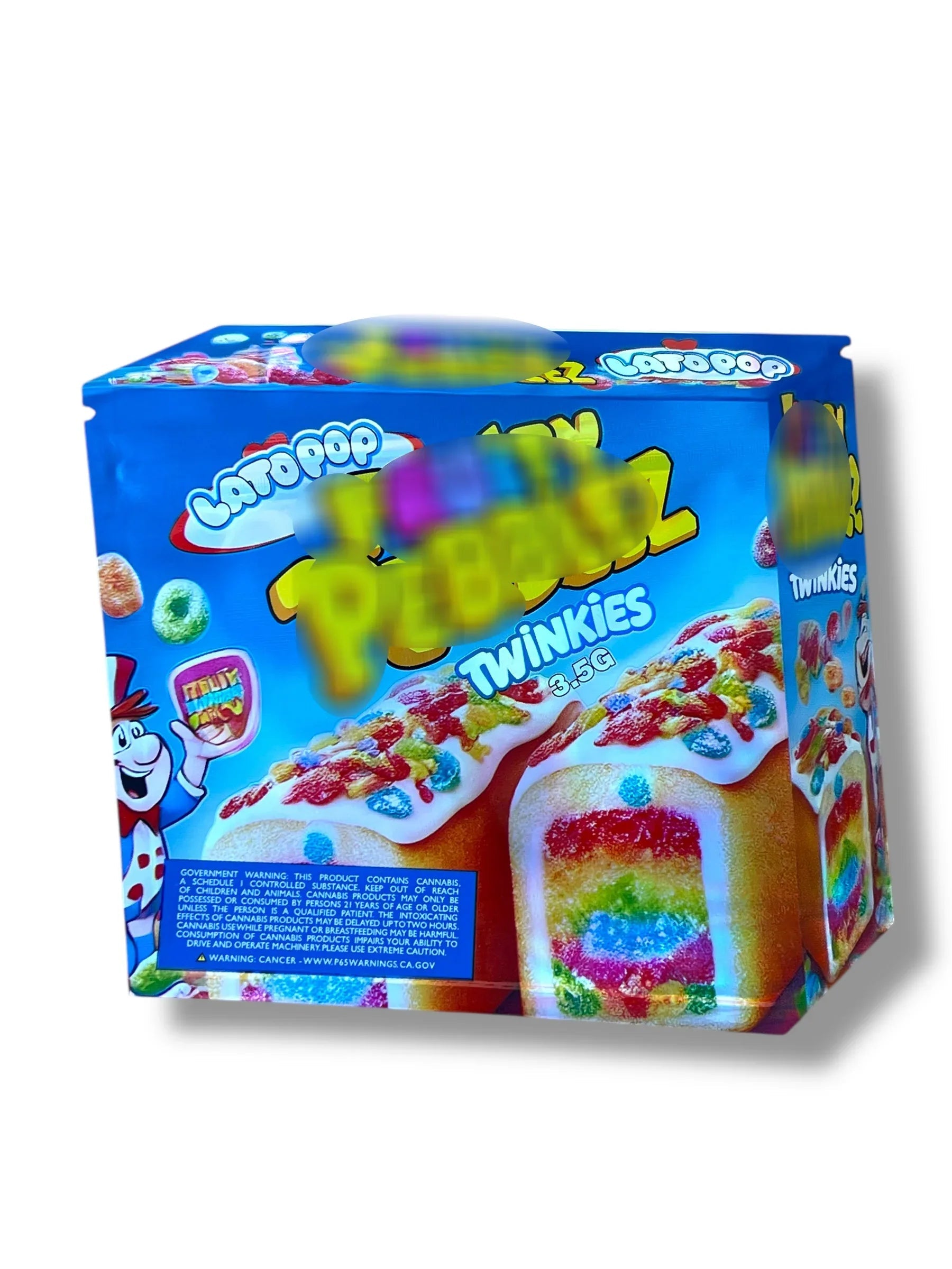 Lato Pop FB Twinkies Mylar Bags with Boxes 3.5g Box Packaging - Black Unicorn Hub