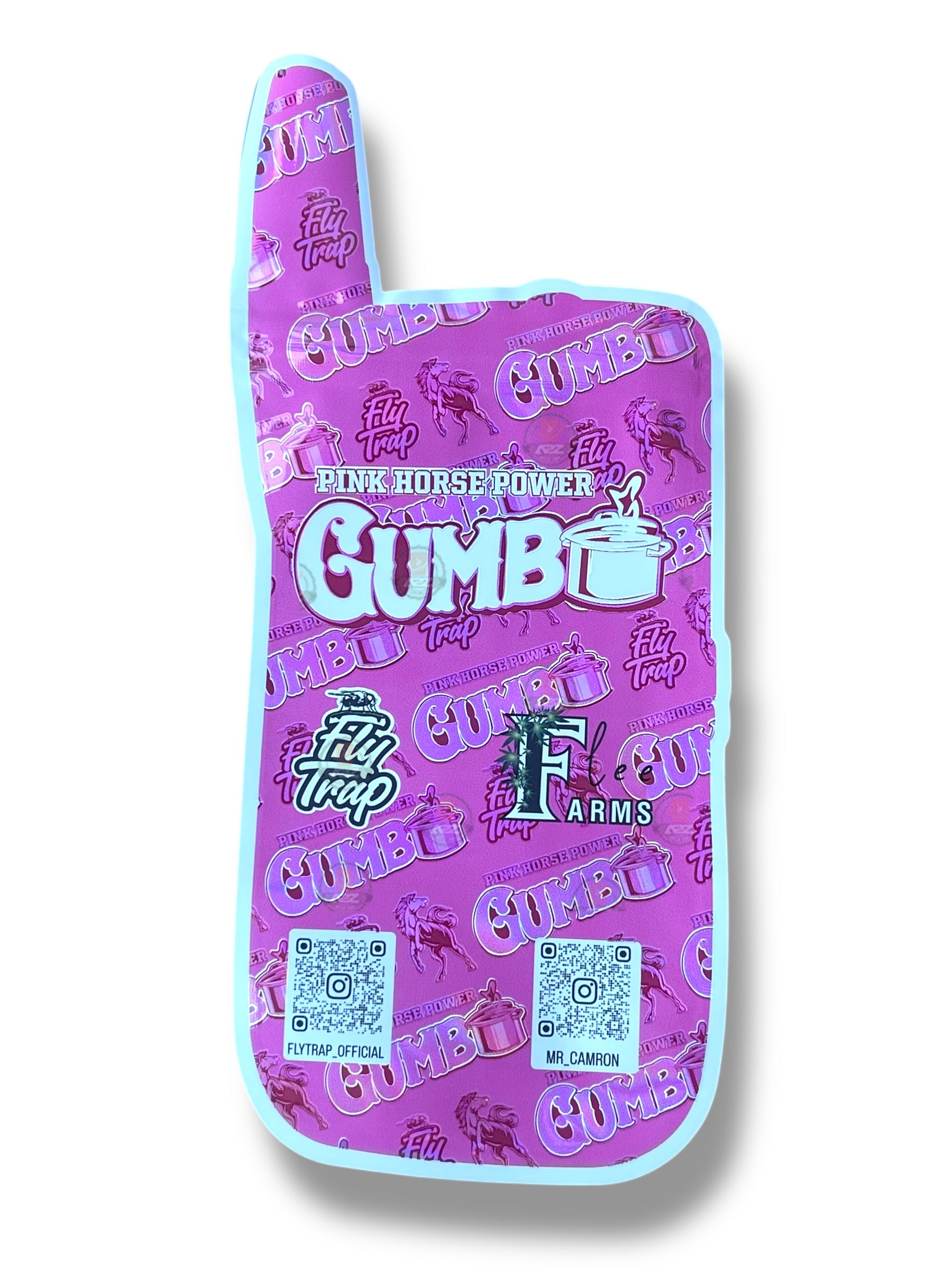 Gumbo Pink Horse Power Mylar Bag 3.5g shape bag