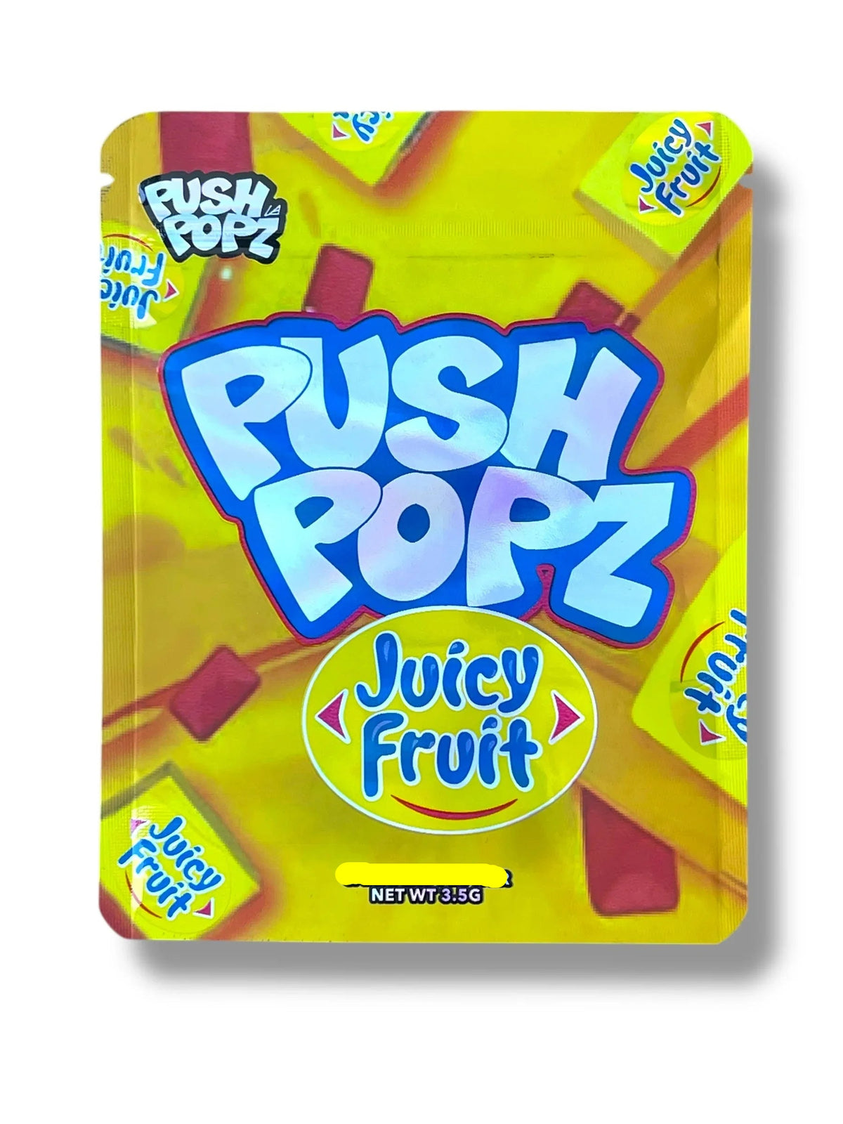 Push Pop Juicy Fruit 3.5g Mylar Bag- Packaging Only - Black Unicorn Hub