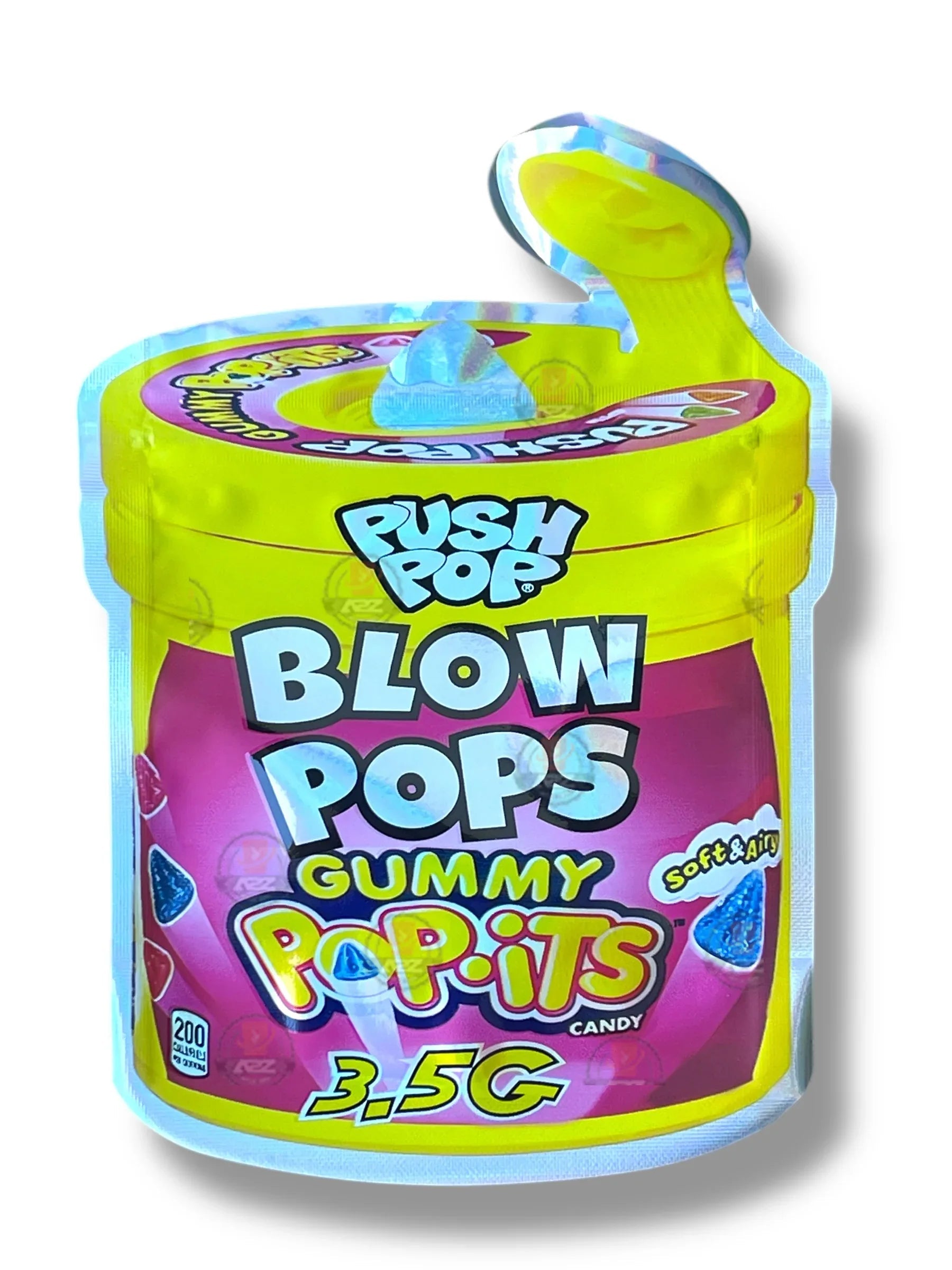 Push Pop Blow Pops Gummy Popits Mylar Bag 3.5g shape bag - Black Unicorn Hub
