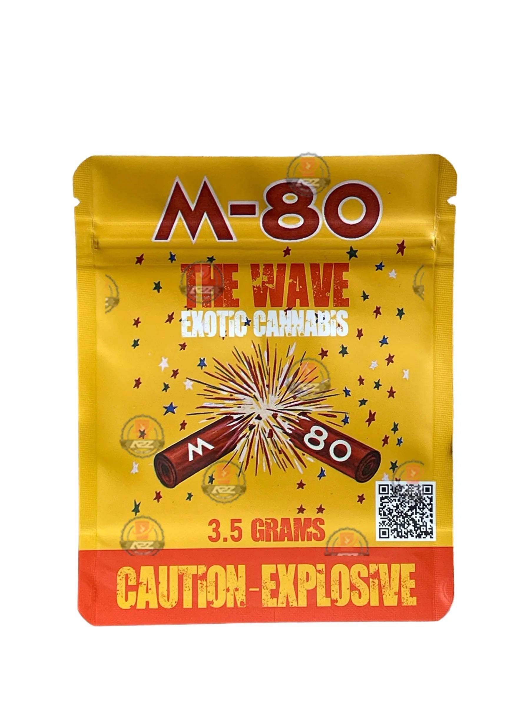 M-80 Caution Explosive Mylar Bags 3.5g The Wave - Black Unicorn Hub